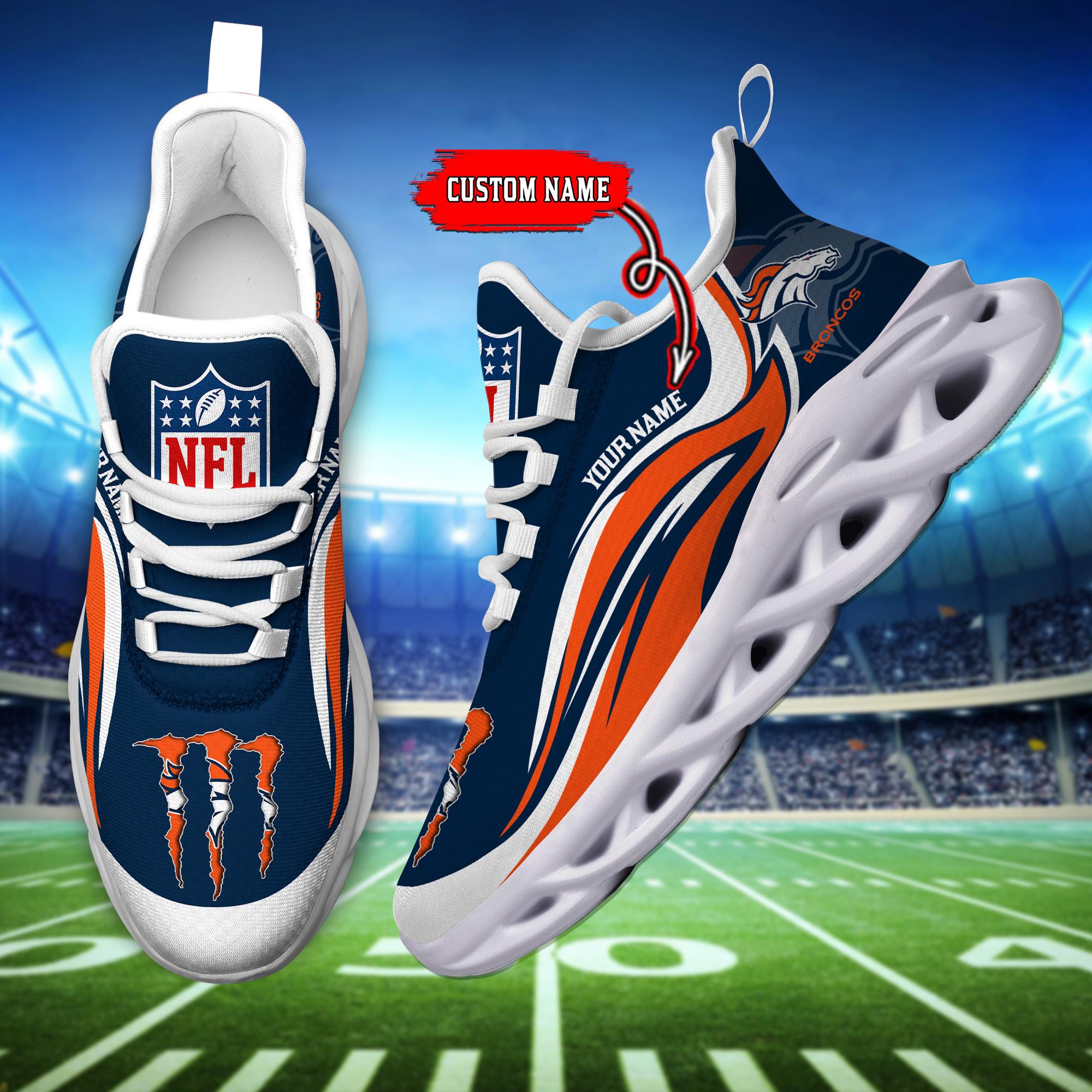 Personalized Denver Broncos Max Soul Shoes Sneakers for Men And Women – NFL Football Fan Shoes, Team Sneakers