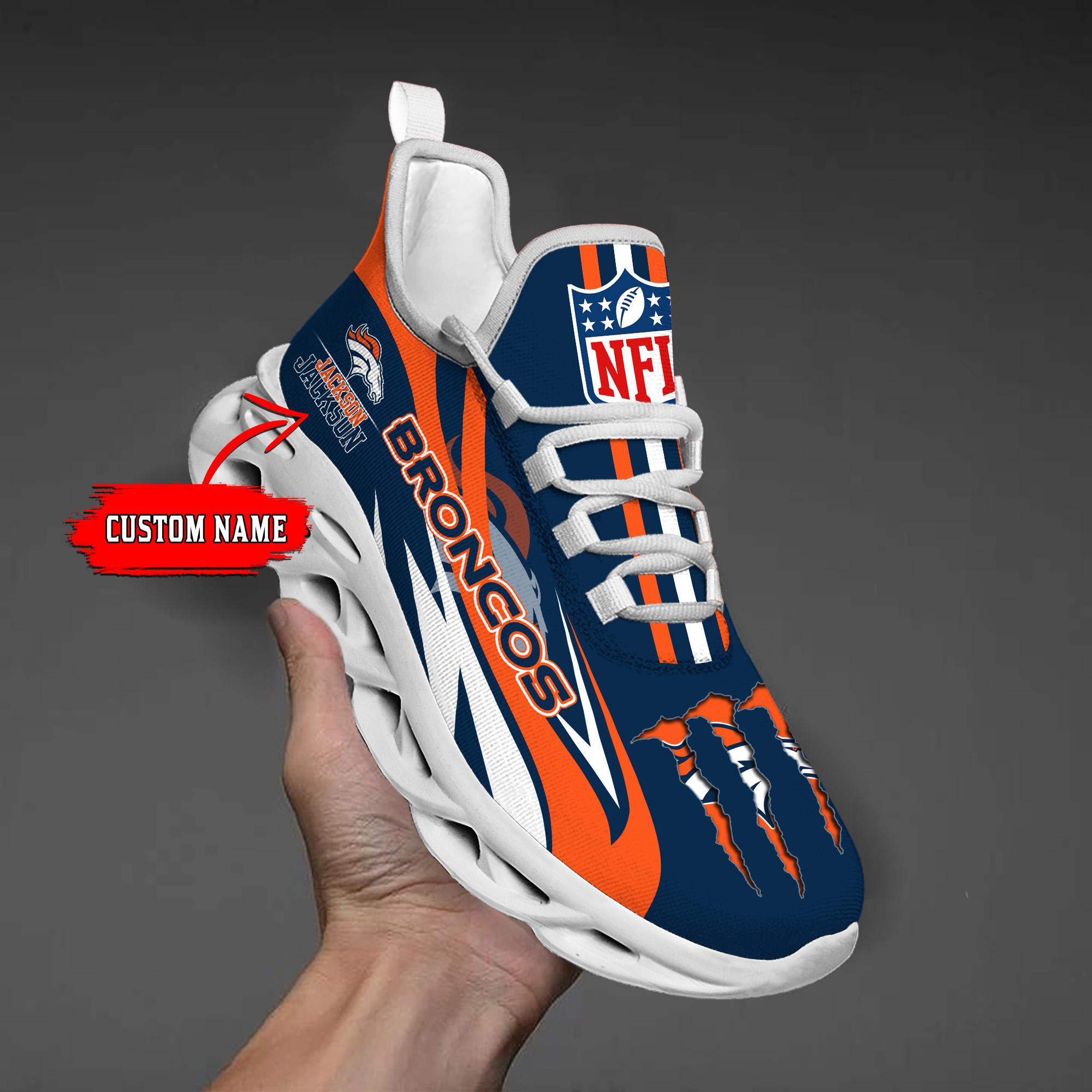 Personalized Denver Broncos Max Soul Shoes Sneakers for Men And Women – NFL Football Fan Shoes, Team Sneakers