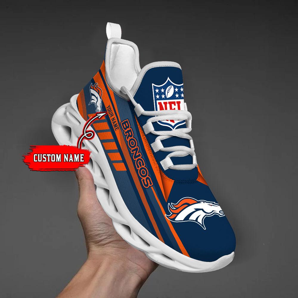 Personalized Denver Broncos Max Soul Shoes Sneakers for Men And Women – NFL Football Fan Shoes, Team Sneakers