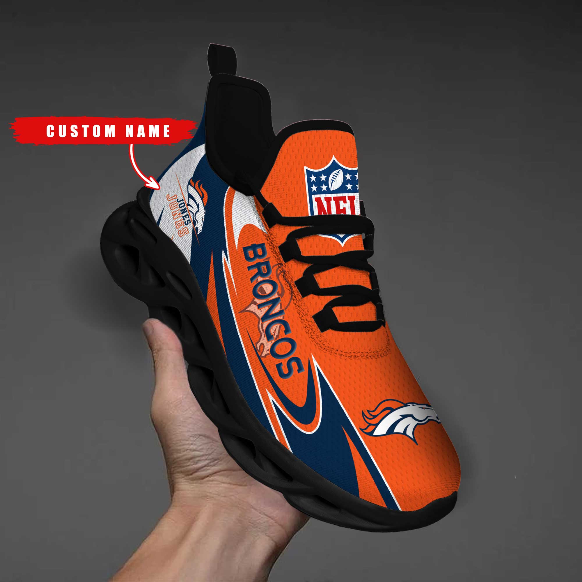 Personalized Denver Broncos Max Soul Shoes Sneakers for Men And Women – NFL Football Fan Shoes, Team Sneakers - Image 6