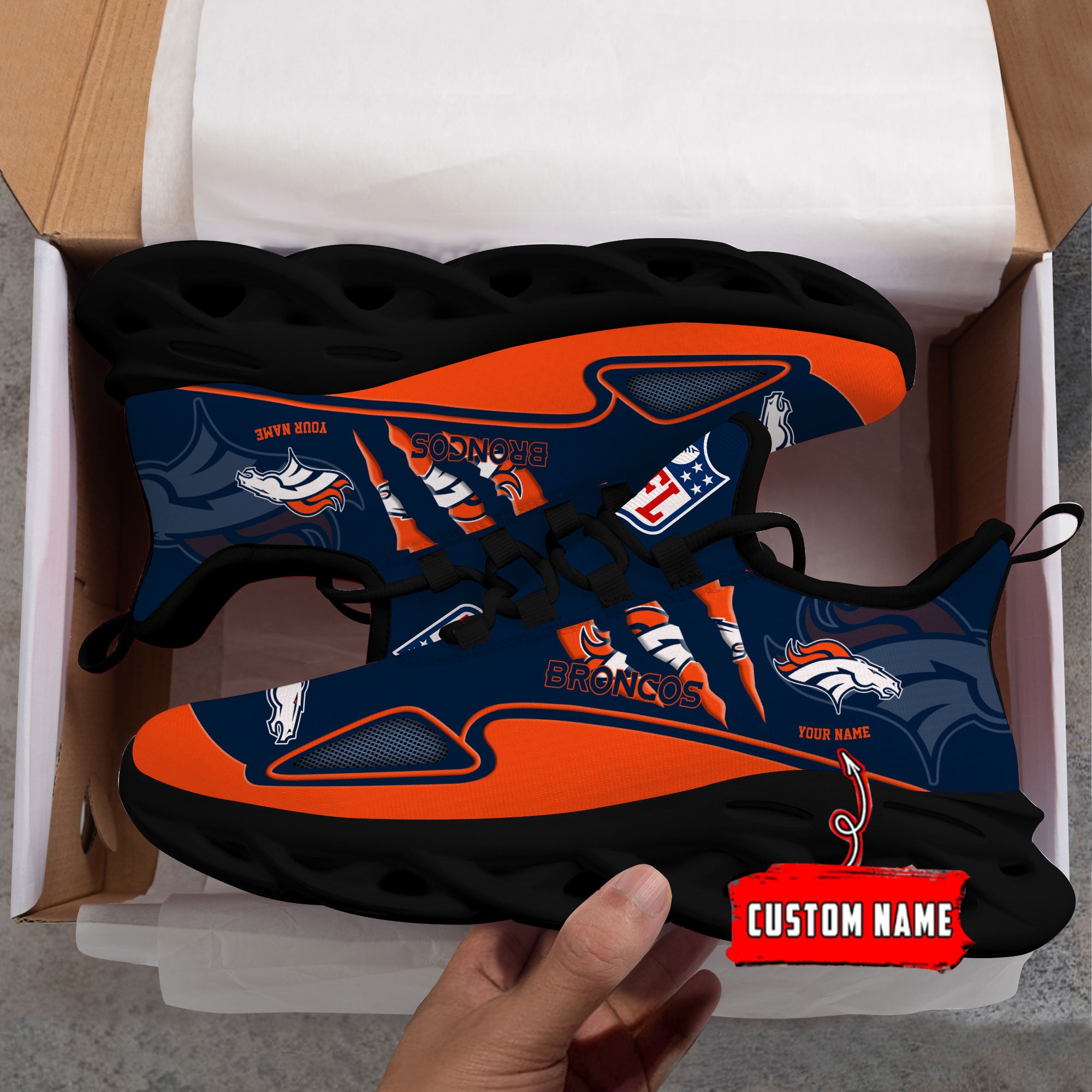 Personalized Denver Broncos Max Soul Shoes Sneakers for Men And Women – NFL Football Fan Shoes, Team Sneakers - Image 5