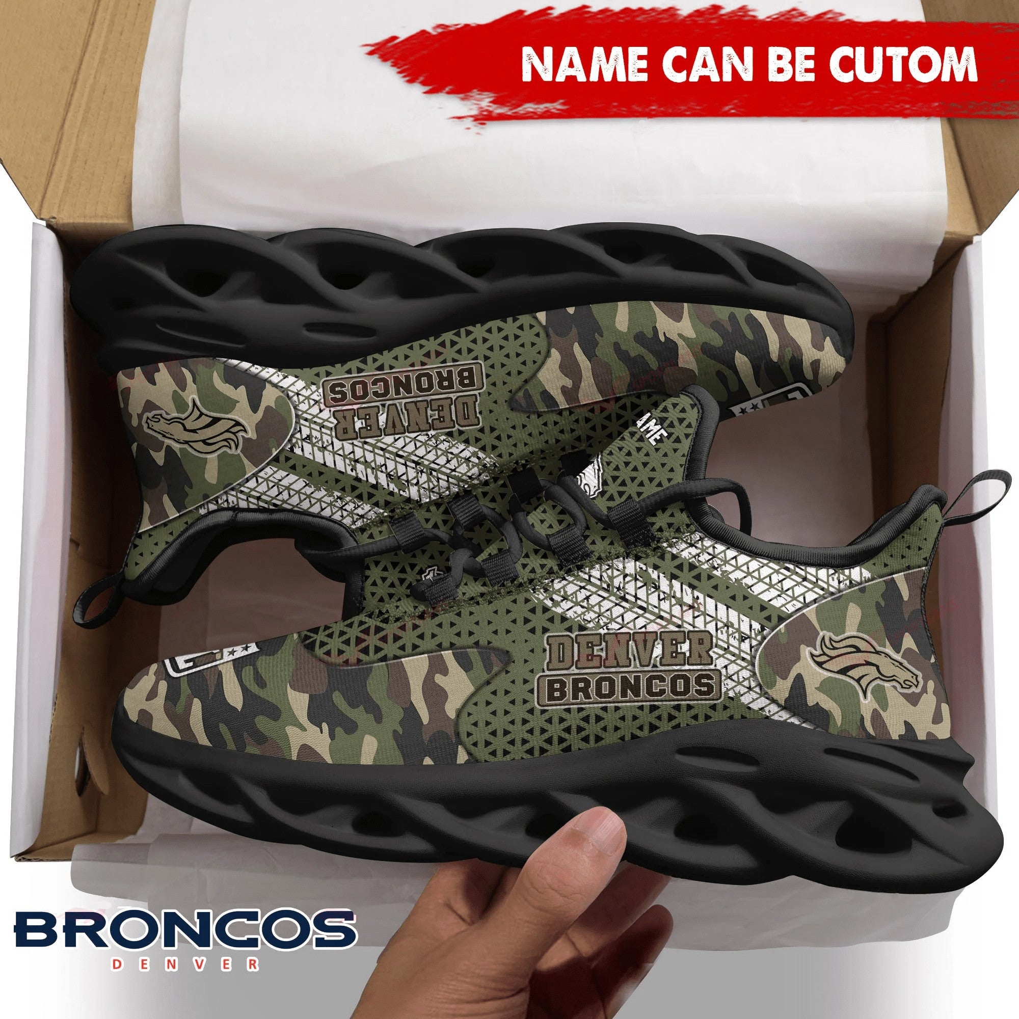Personalized Denver Broncos NFL Max Soul Shoes Sneakers for Men And Women – NFL Football Fan Shoes, Team Sneakers - Image 3