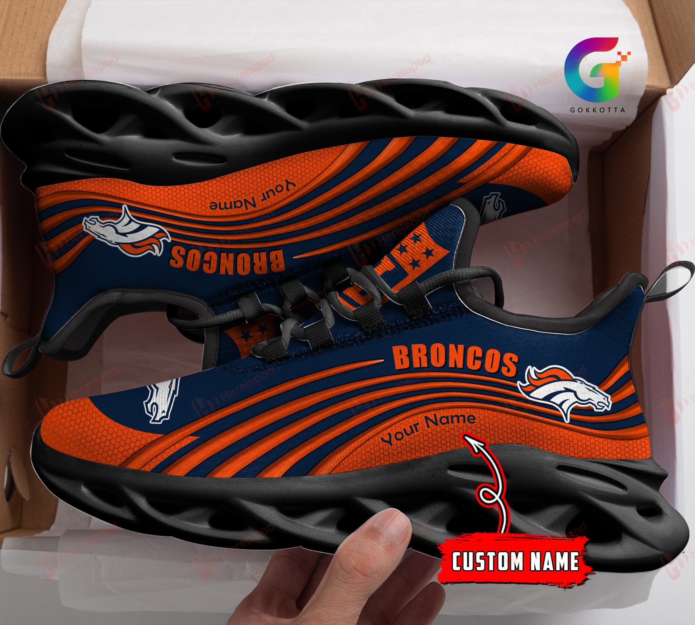 Personalized Denver Broncos NFL Max Soul Shoes Sneakers for Men And Women – NFL Football Fan Shoes, Team Sneakers