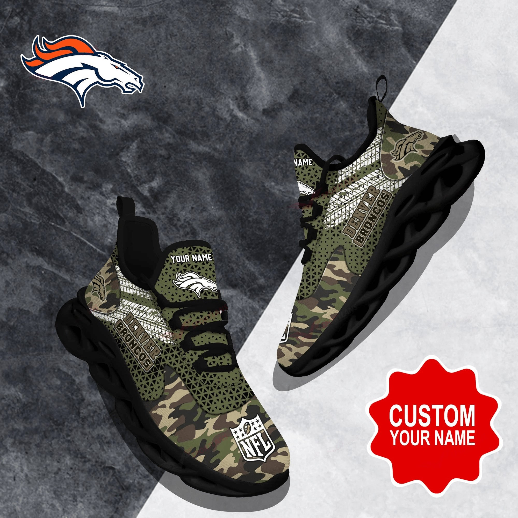 Personalized Denver Broncos NFL Max Soul Shoes Sneakers for Men And Women – NFL Football Fan Shoes, Team Sneakers - Image 4