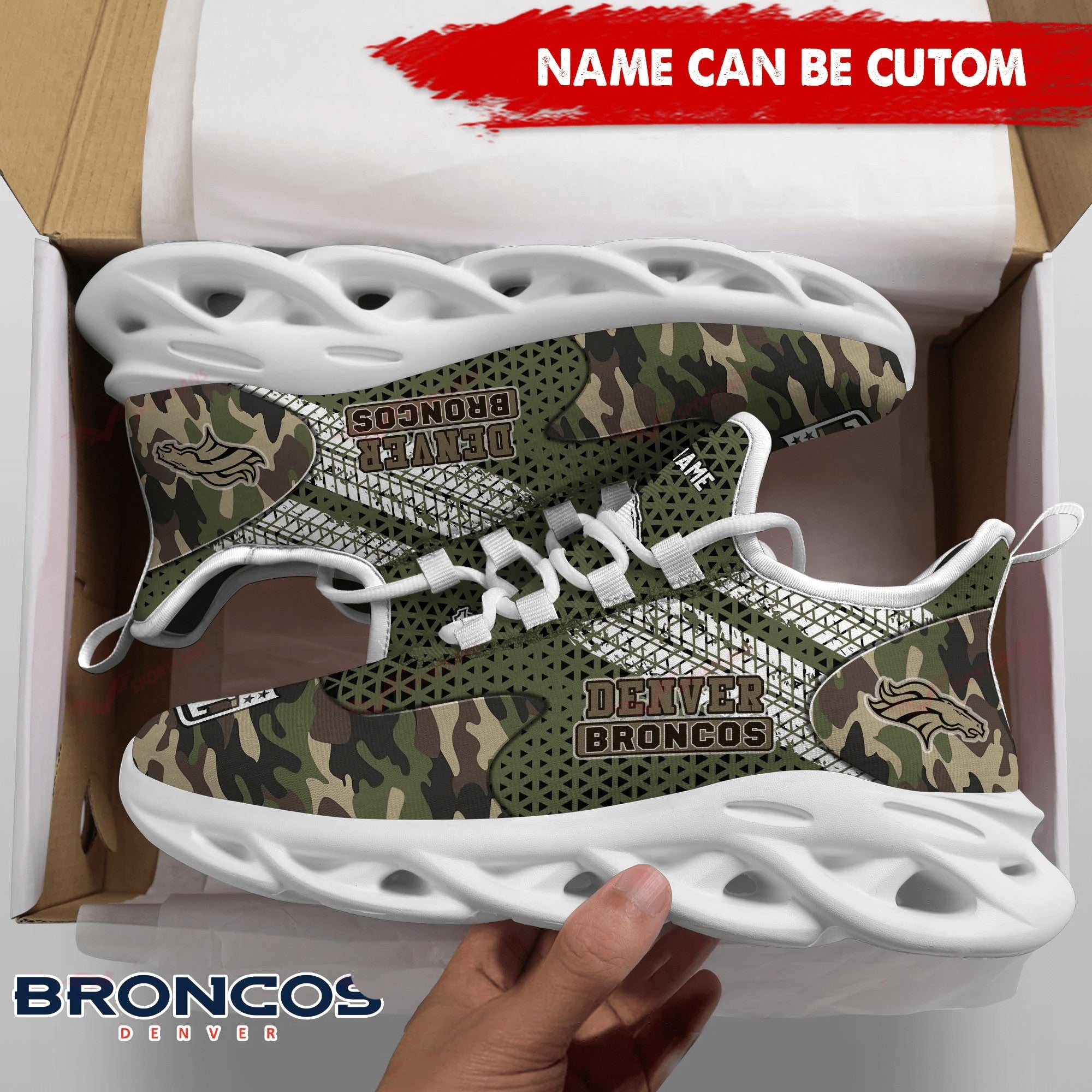 Personalized Denver Broncos NFL Max Soul Shoes Sneakers for Men And Women – NFL Football Fan Shoes, Team Sneakers