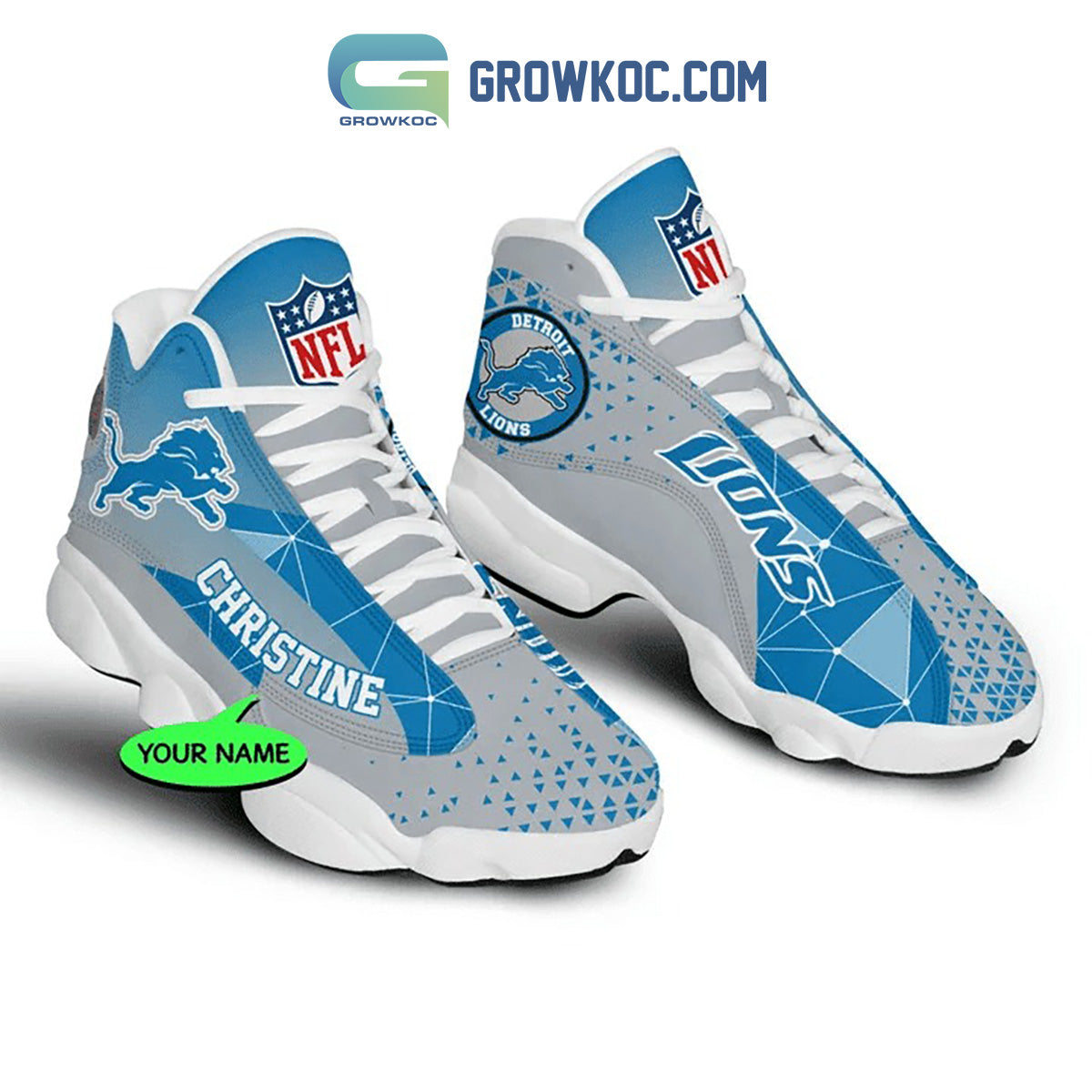 Personalized Detroit Lions JD13 Sneakers Shoes for Men & Women | Custom Fan Gift