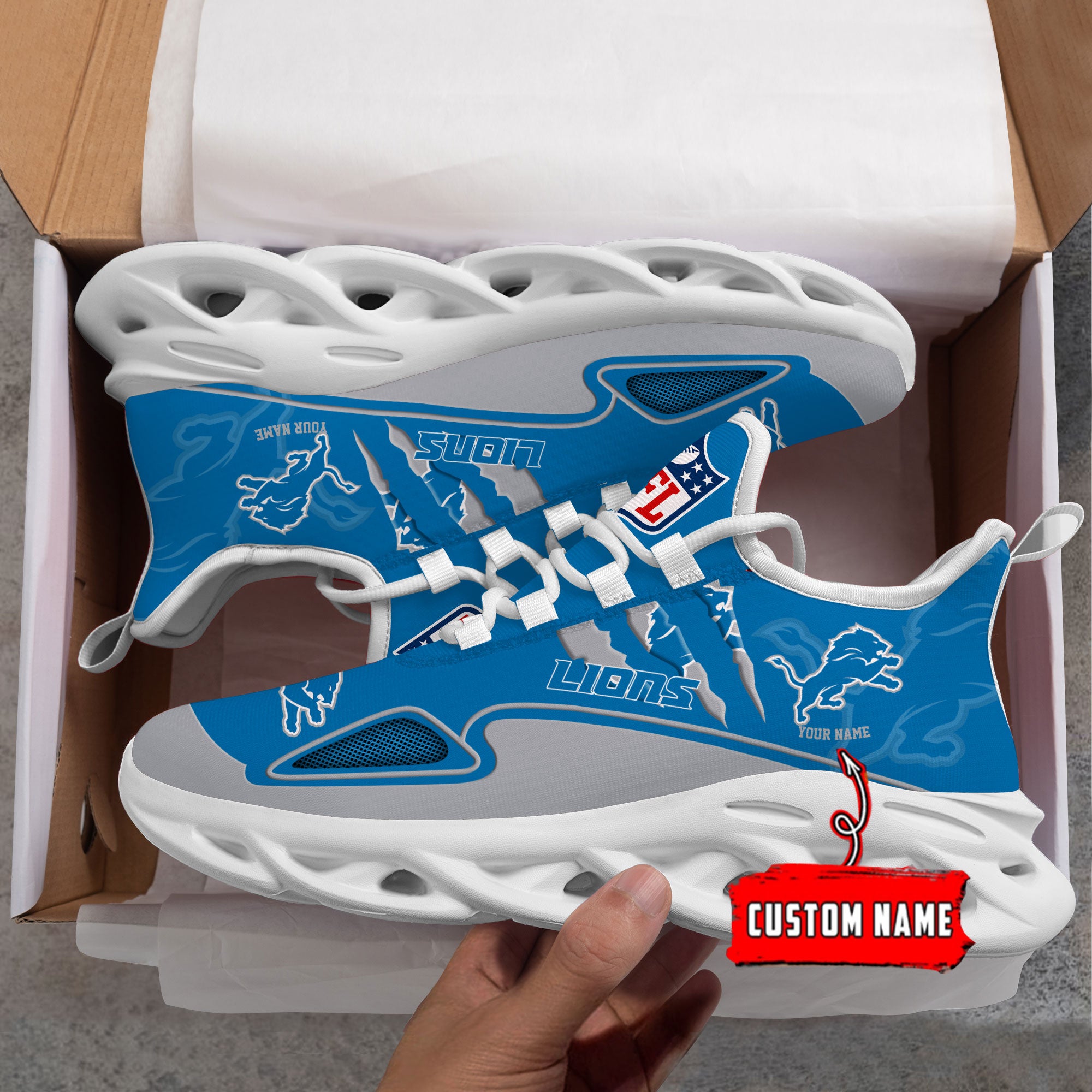 Personalized Detroit Lions Max Soul Shoes Sneakers for Men And Women – NFL Football Fan Shoes, Team Sneakers - Image 6