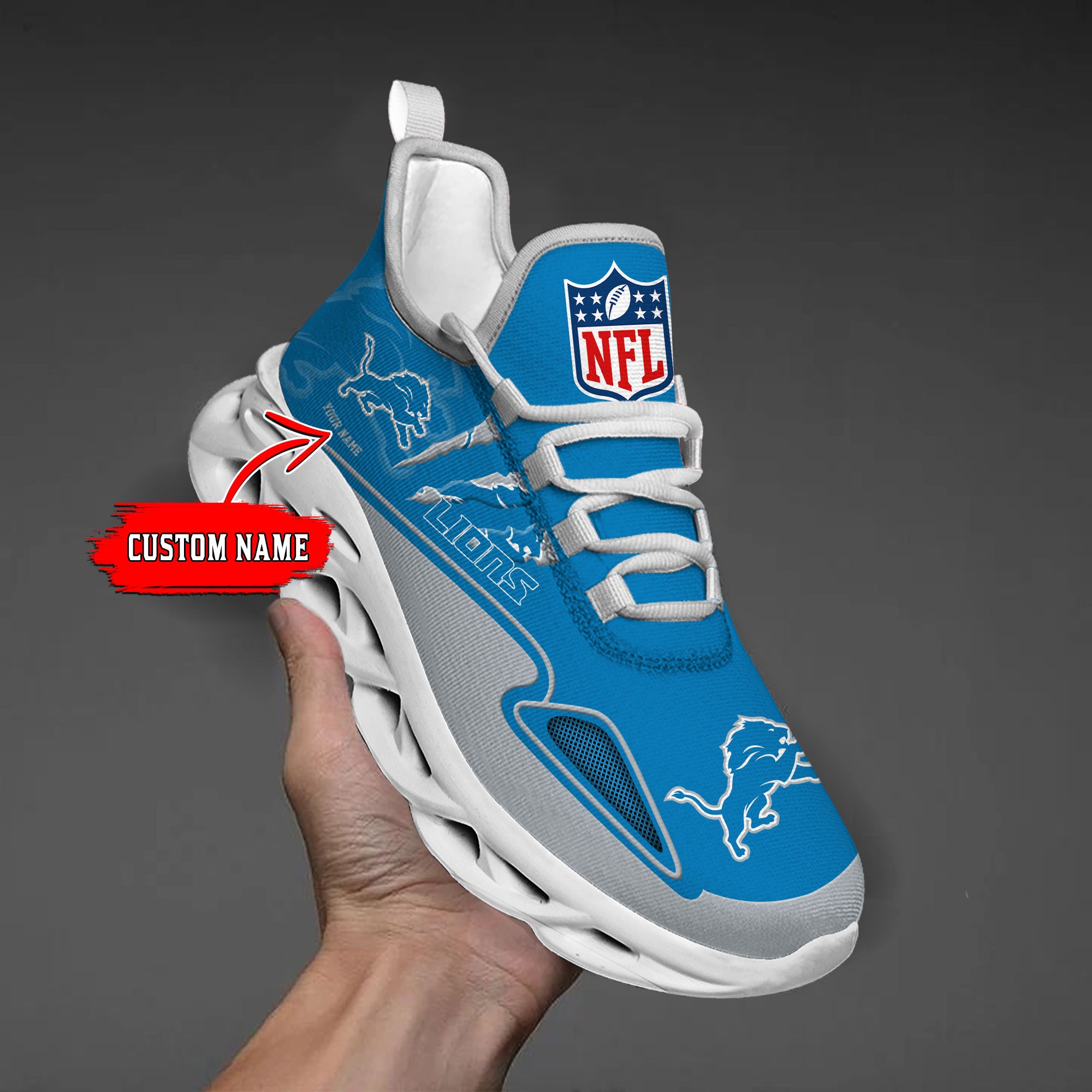 Personalized Detroit Lions Max Soul Shoes Sneakers for Men And Women – NFL Football Fan Shoes, Team Sneakers