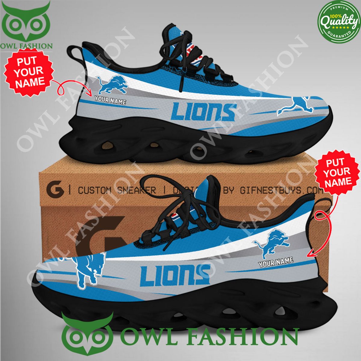 Personalized Detroit Lions Max Soul Shoes Sneakers for Men And Women – NFL Football Fan Shoes, Team Sneakers