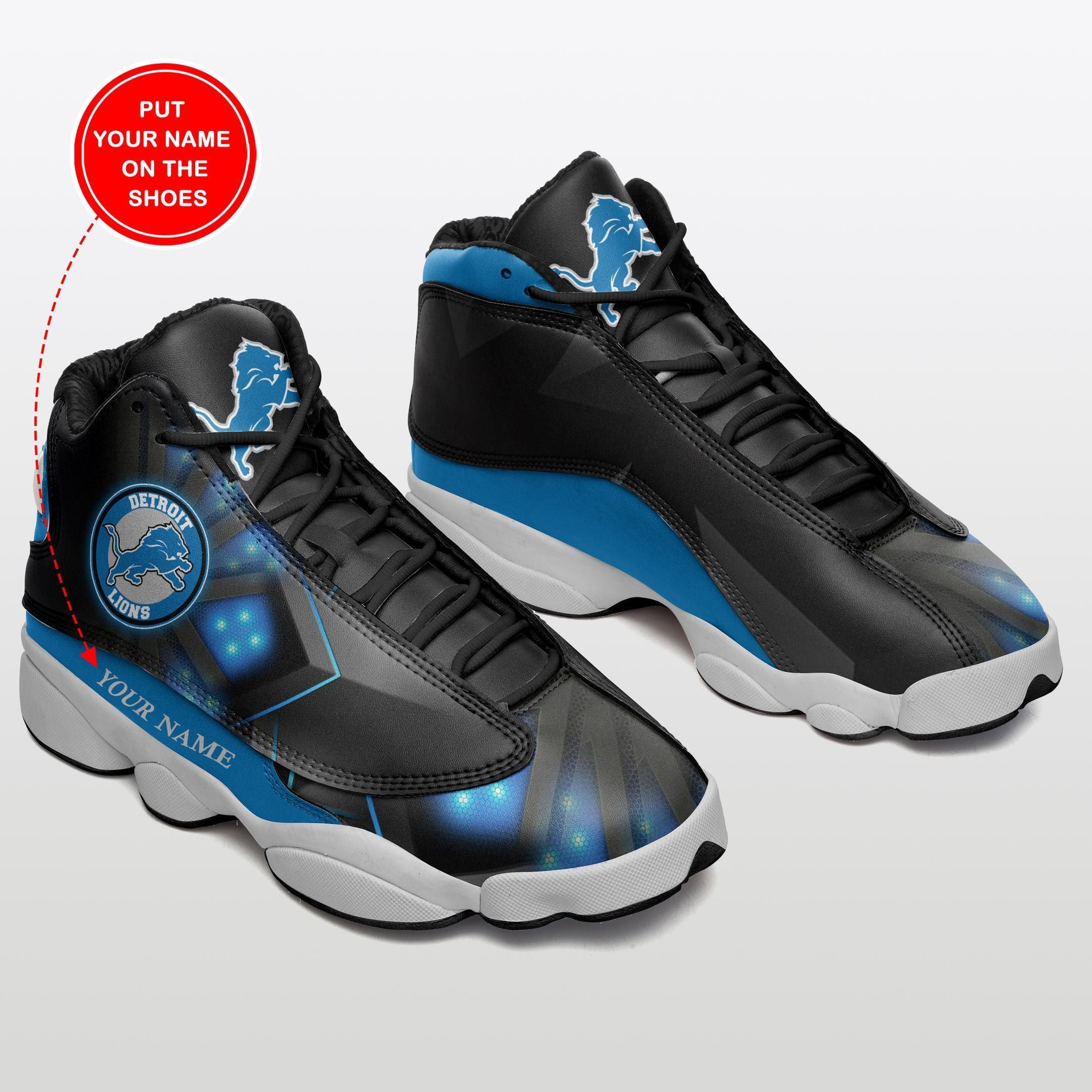 Personalized Detroit Lions NFL JD13 Sneakers Shoes for Men & Women | Custom Fan Gift