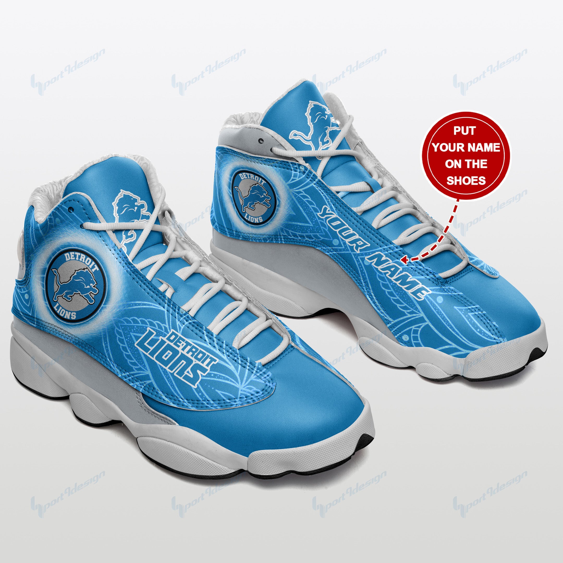 Personalized Detroit Lions NFL JD13 Sneakers Shoes for Men & Women | Custom Fan Gift