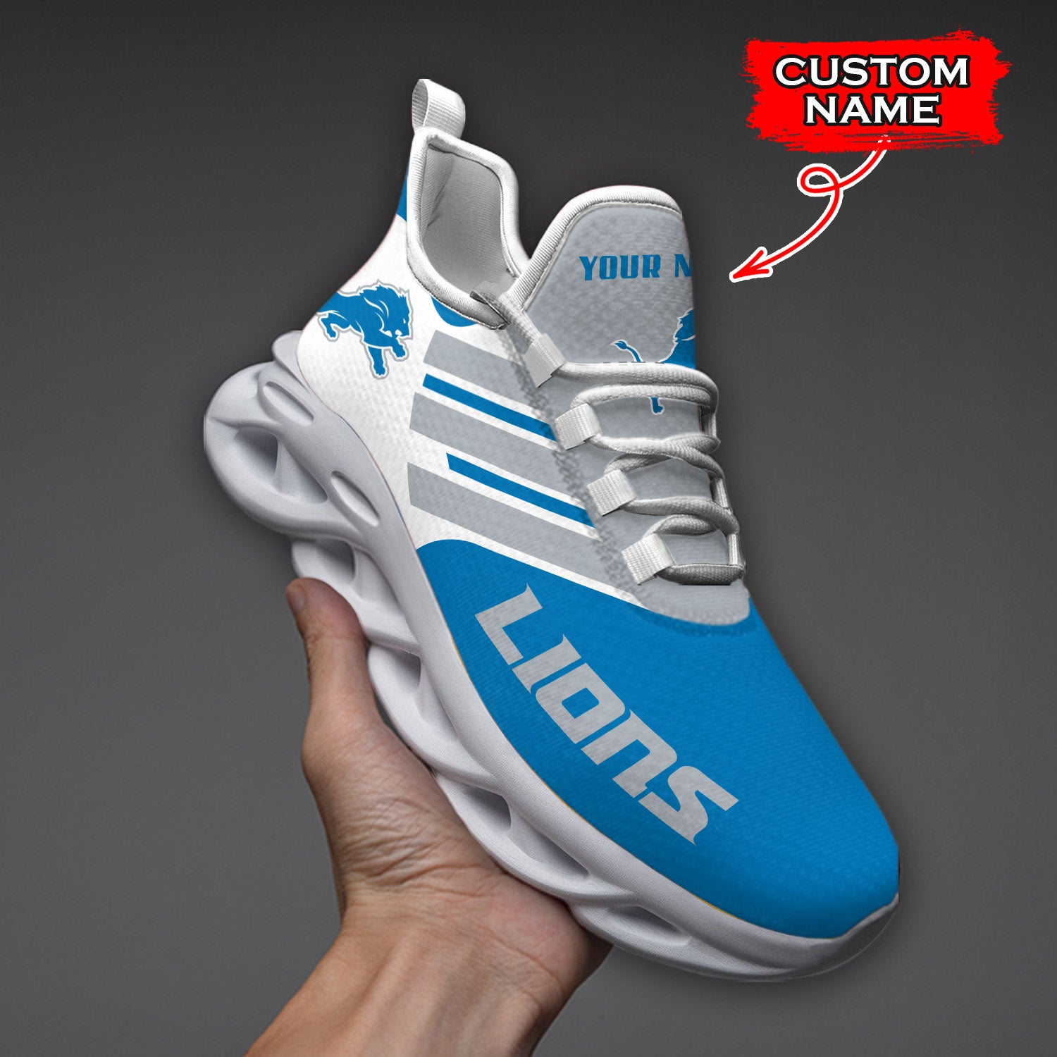 Personalized Detroit Lions NFL Max Soul Shoes Sneakers for Men And Women – NFL Football Fan Shoes, Team Sneakers