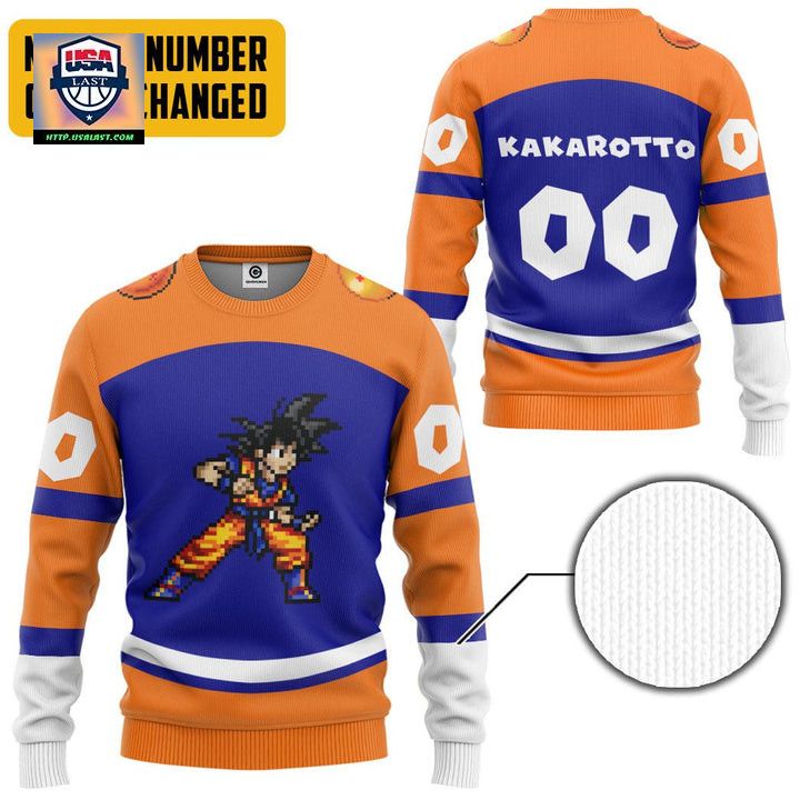 Personalized Dragon Ball Z Pixel Goku Ugly Christmas Sweater