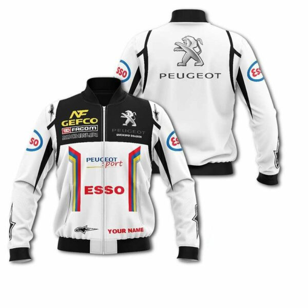 Personalized Esso Peugeot Sport Racing Gefco Bomber Jacket | Streetwear Jacket for Men & Women | Fan Gift