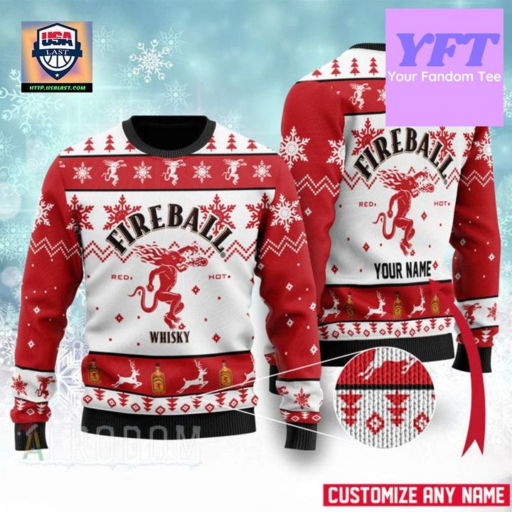 Personalized Fireball Xmas 3d Ugly Christmas Sweater
