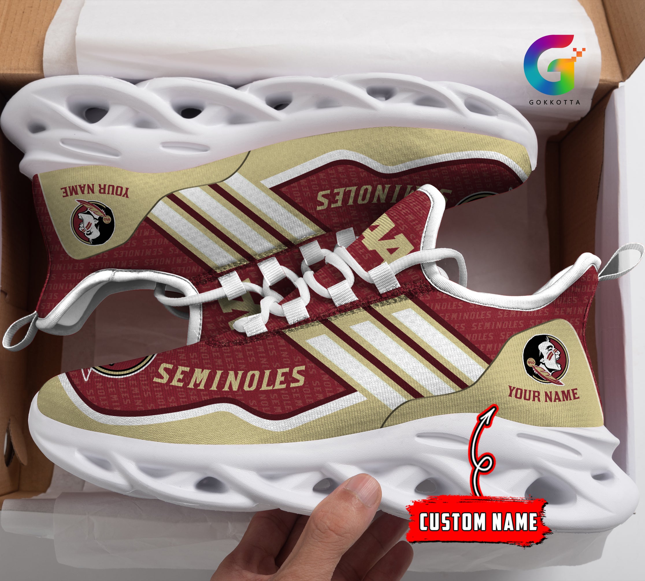 Personalized Florida State Seminoles NCAA Max Soul Shoes Sneakers for Men And Women – NCAA Fan Shoes, Team Sneakers - Image 3