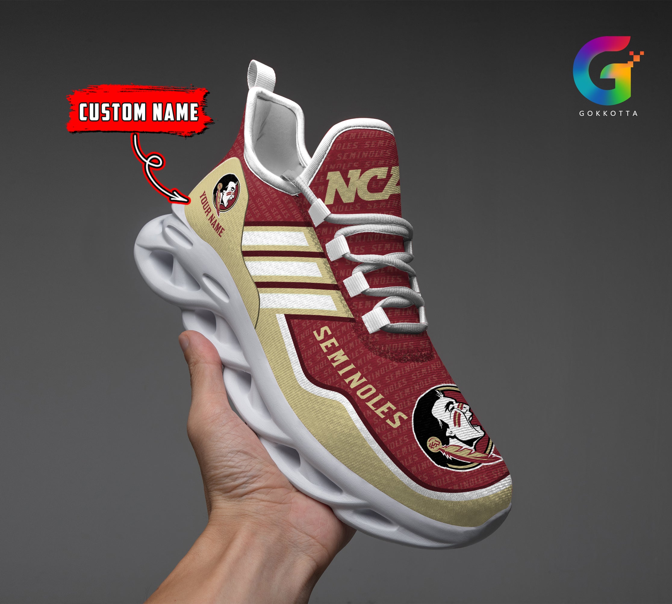 Personalized Florida State Seminoles NCAA Max Soul Shoes Sneakers for Men And Women – NCAA Fan Shoes, Team Sneakers - Image 4