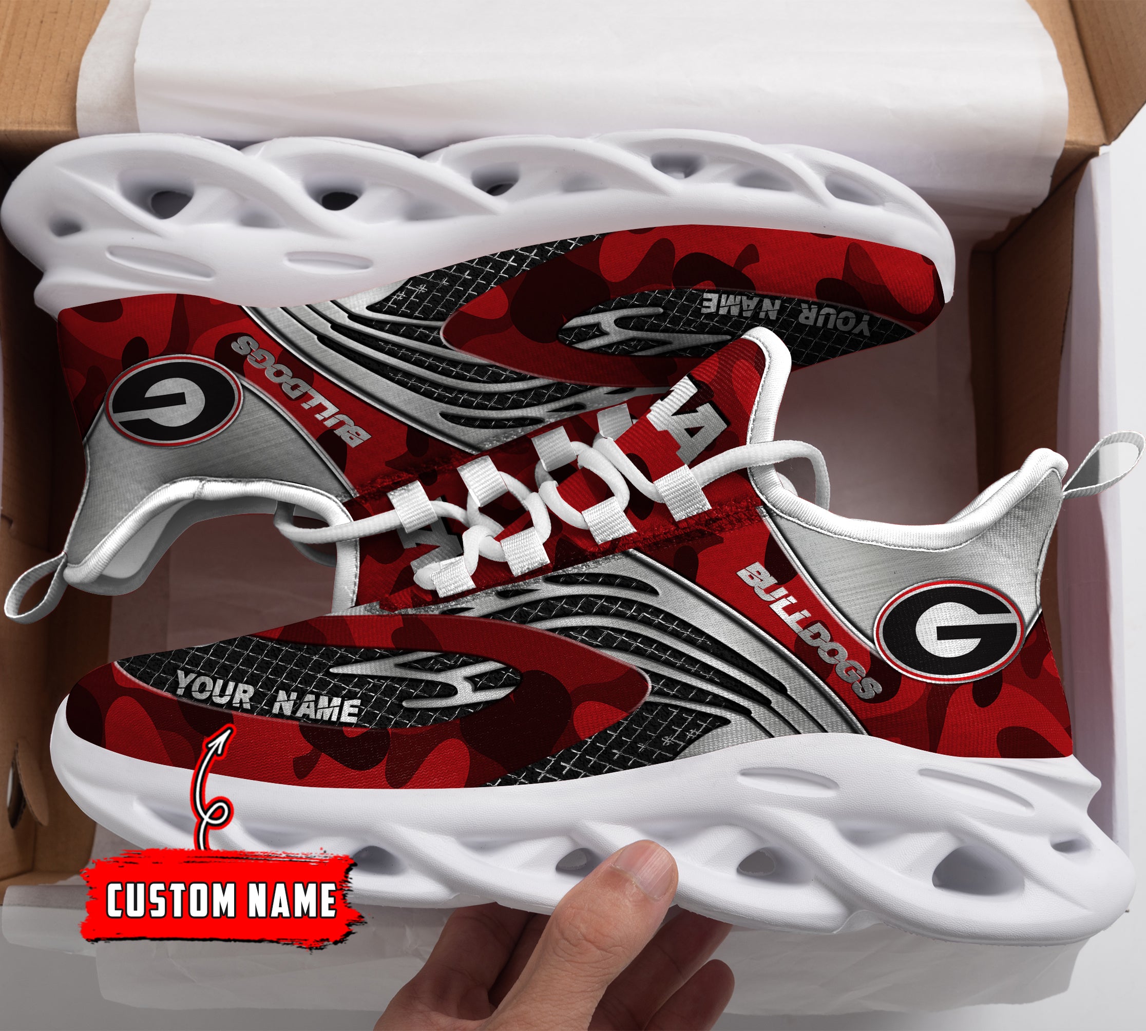 Personalized Georgia Bulldogs NCAA Max Soul Shoes Sneakers for Men And Women – NCAA Fan Shoes, Team Sneakers - Image 3