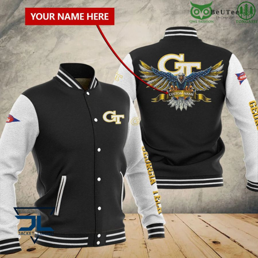 Personalized Georgia Tech Yellow Jackets Varsity Baseball Jacket for Men & Women | NCAA Team Fan Gift