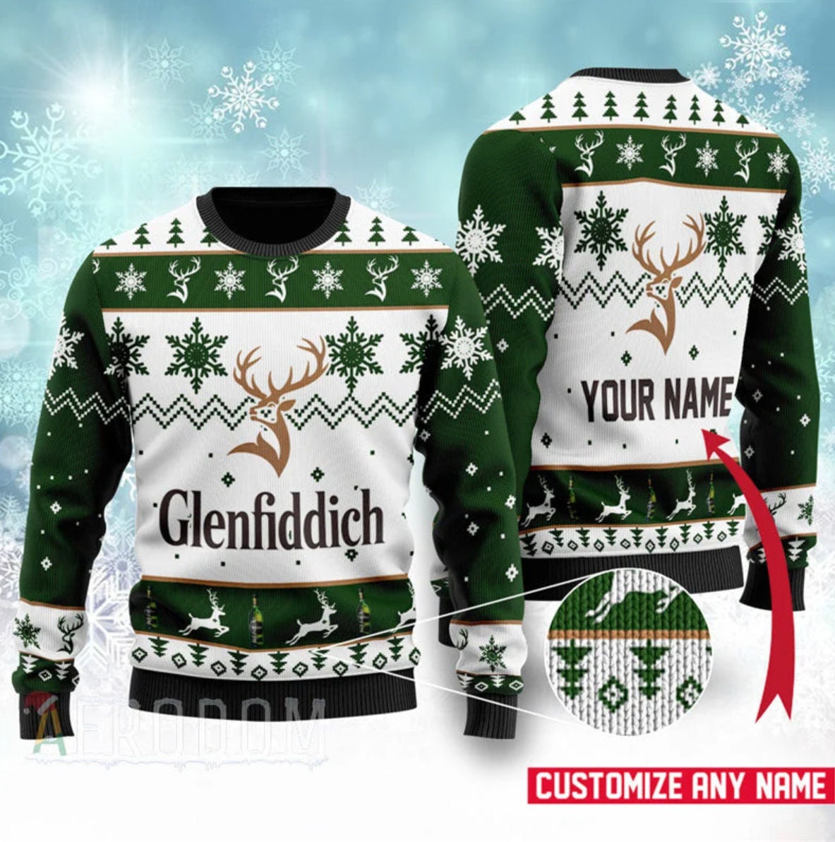 Personalized Glenfiddich Christmas Sweater Knitted Ugly Christmas Sweater
