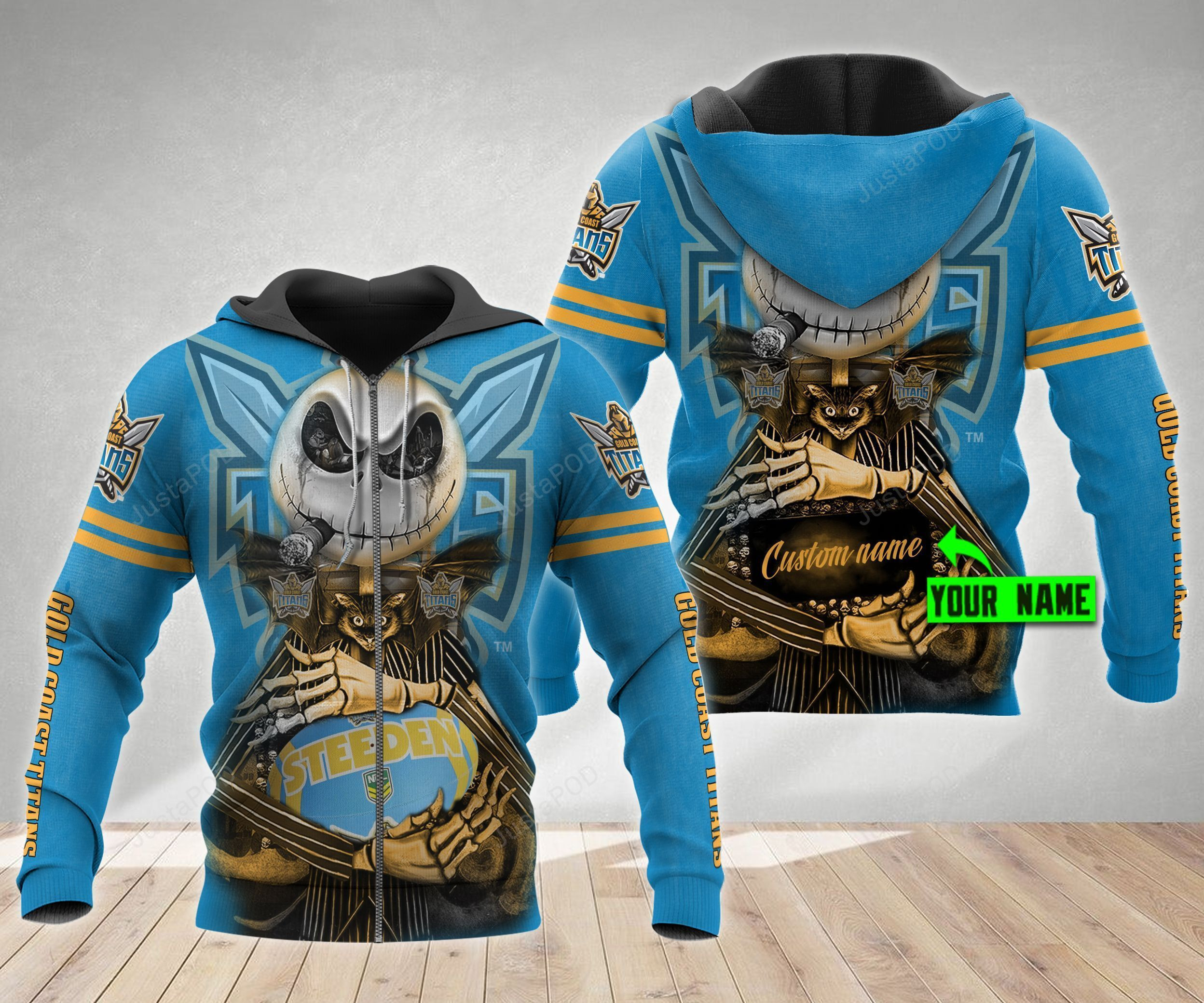 Personalized Gold Coast Titans 3D All Over Print Hoodie & Zip Hoodie
