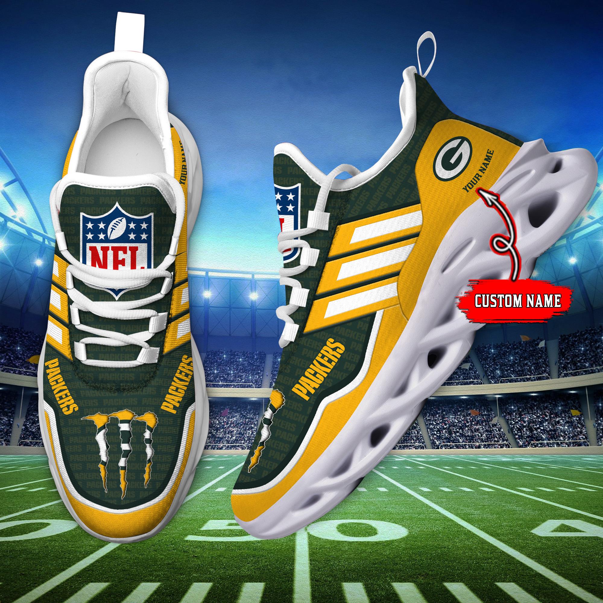 Personalized Green Bay Packers Max Soul Shoes Sneakers for Men And Women – NFL Football Fan Shoes, Team Sneakers