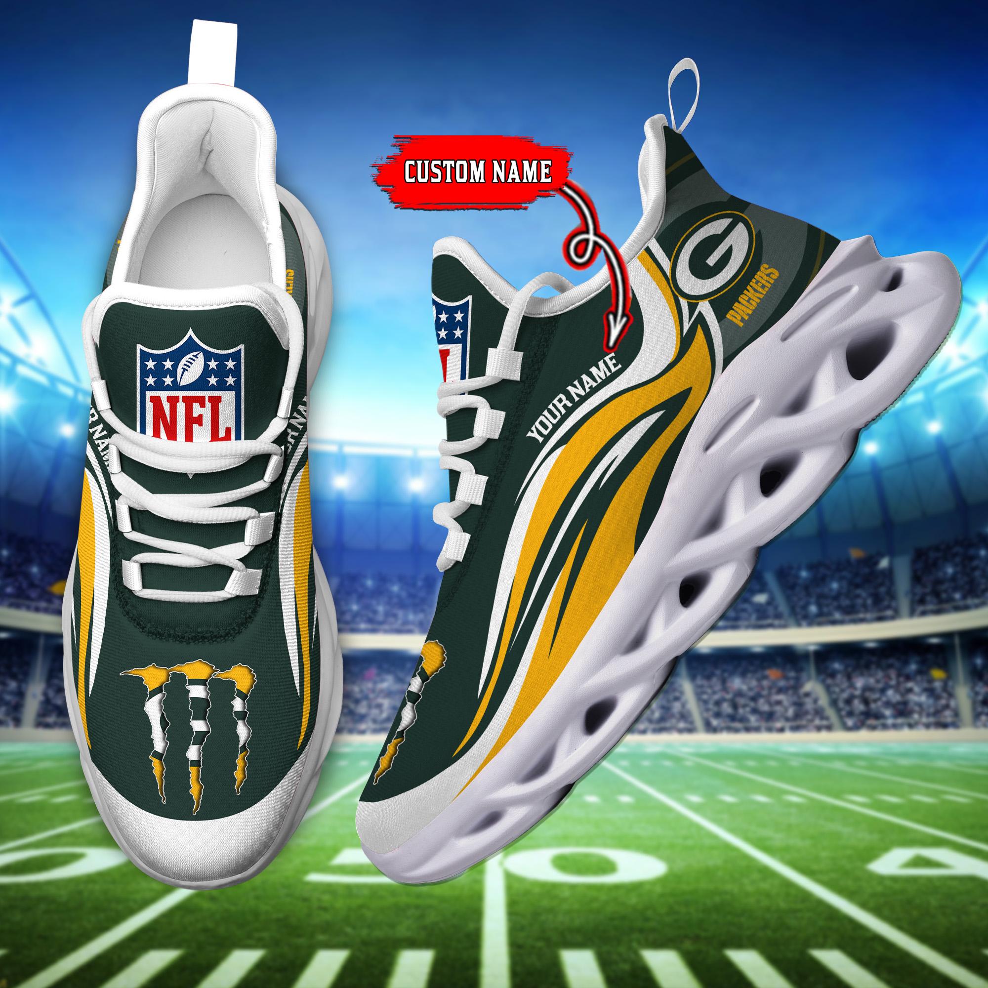 Personalized Green Bay Packers Max Soul Shoes Sneakers for Men And Women – NFL Football Fan Shoes, Team Sneakers