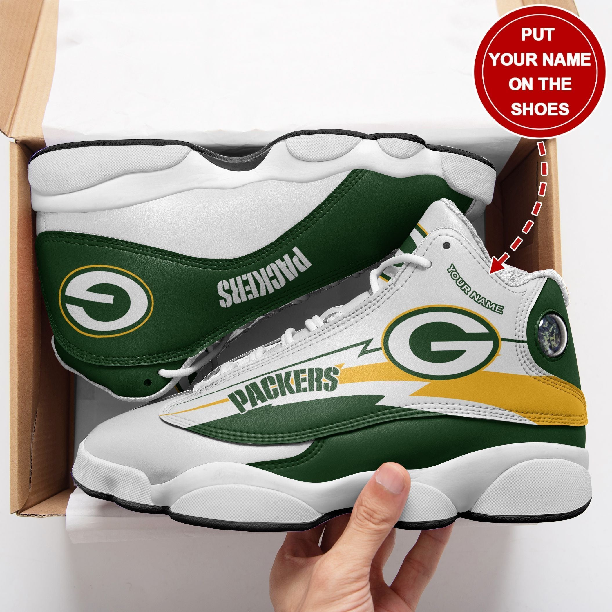 Personalized Green Bay Packers NFL JD13 Sneakers Shoes for Men & Women | Custom Fan Gift
