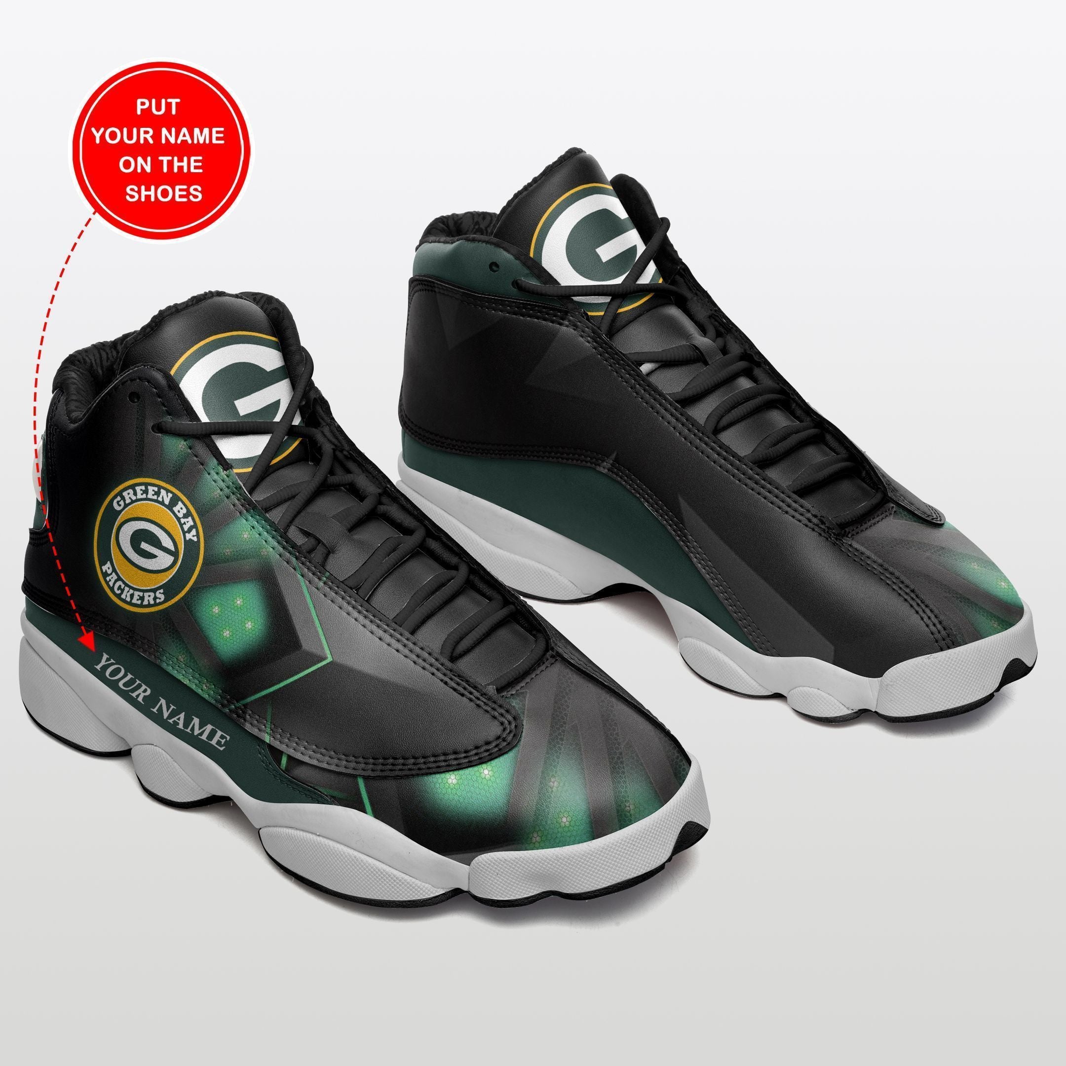 Personalized Green Bay Packers NFL JD13 Sneakers Shoes for Men & Women | Custom Fan Gift