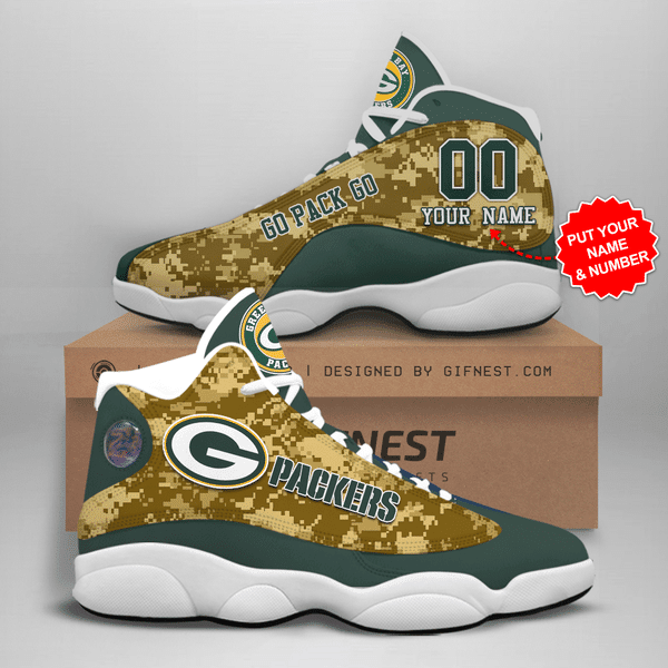 Personalized Green Bay Packers NFL JD13 Sneakers Shoes for Men & Women | Custom Fan Gift