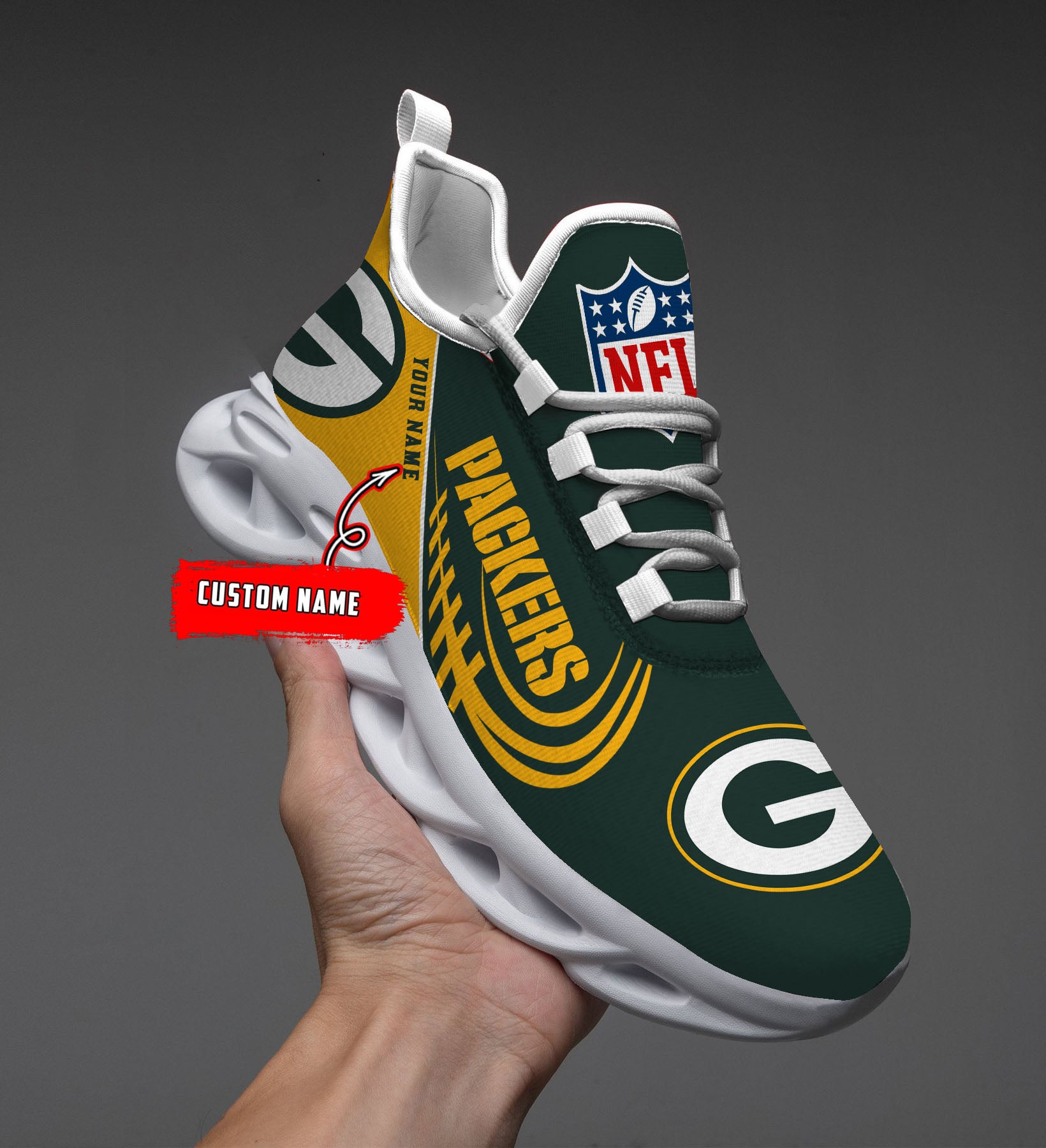 Personalized Green Bay Packers NFL Max Soul Shoes Sneakers for Men And Women – NFL Football Fan Shoes, Team Sneakers