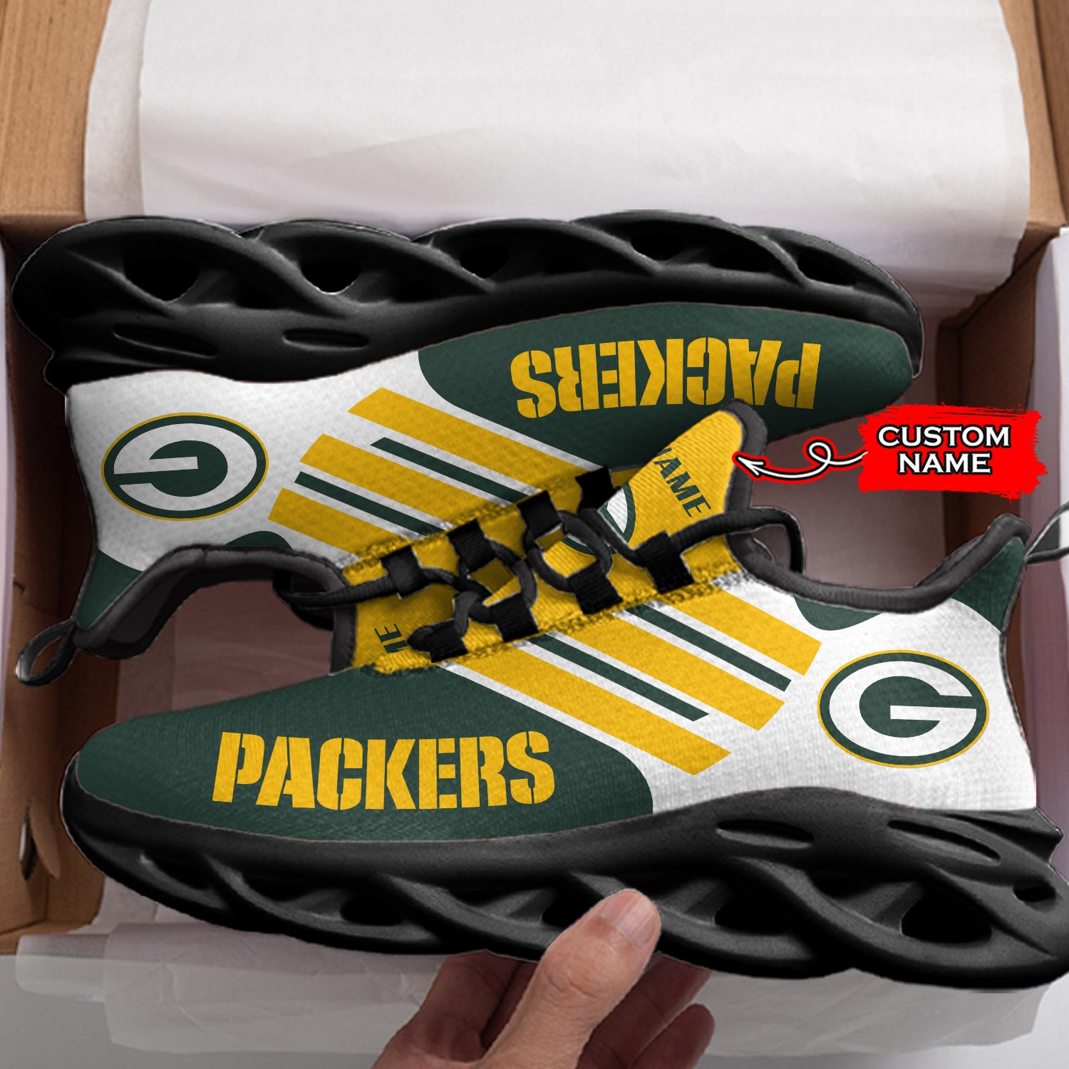 Personalized Green Bay Packers NFL Max Soul Shoes Sneakers for Men And Women – NFL Football Fan Shoes, Team Sneakers - Image 4