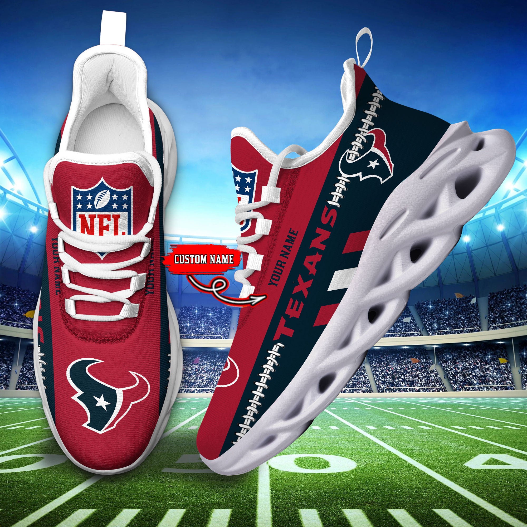 Personalized Houston Texans Max Soul Shoes Sneakers for Men And Women – NFL Football Fan Shoes, Team Sneakers - Image 5
