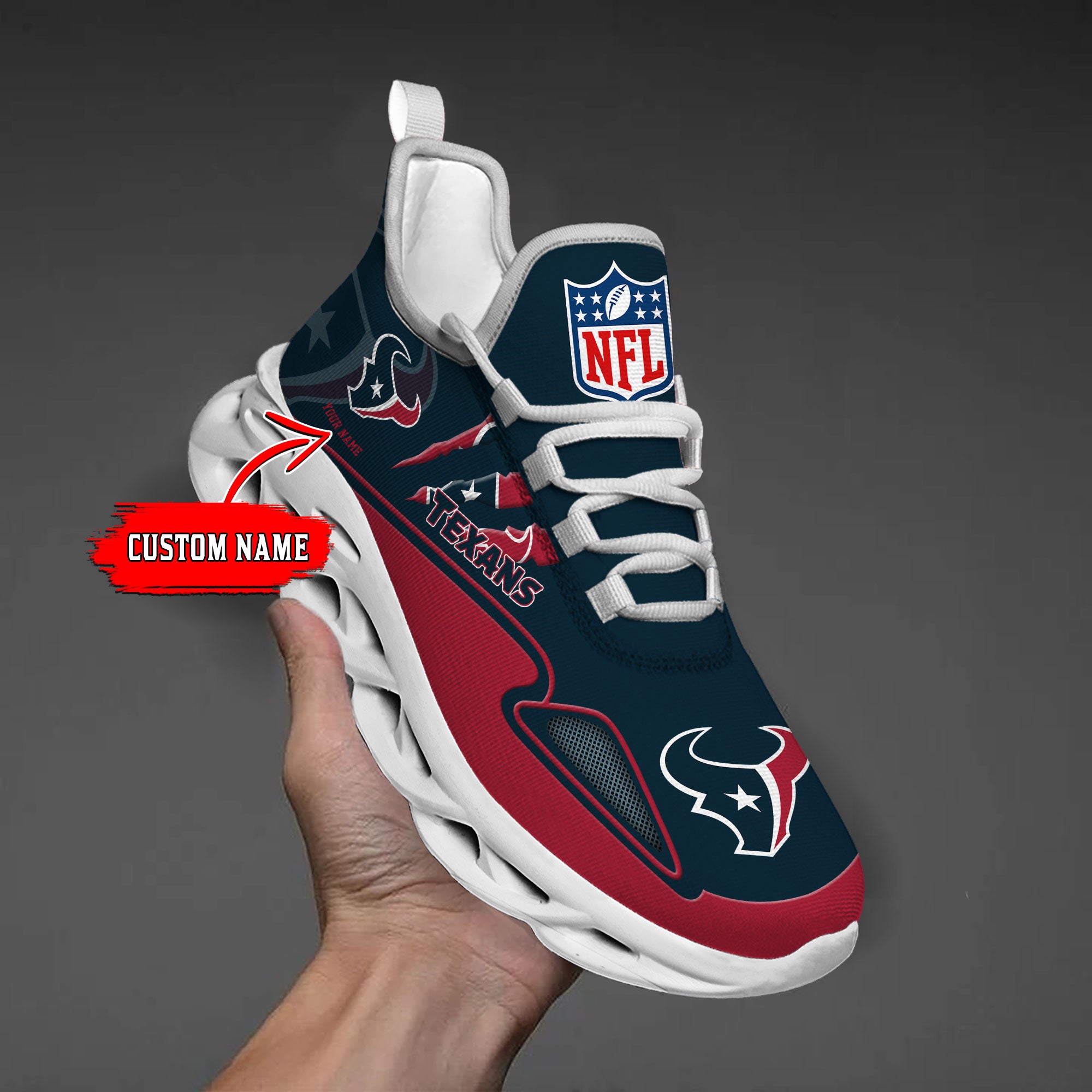 Personalized Houston Texans Max Soul Shoes Sneakers for Men And Women – NFL Football Fan Shoes, Team Sneakers