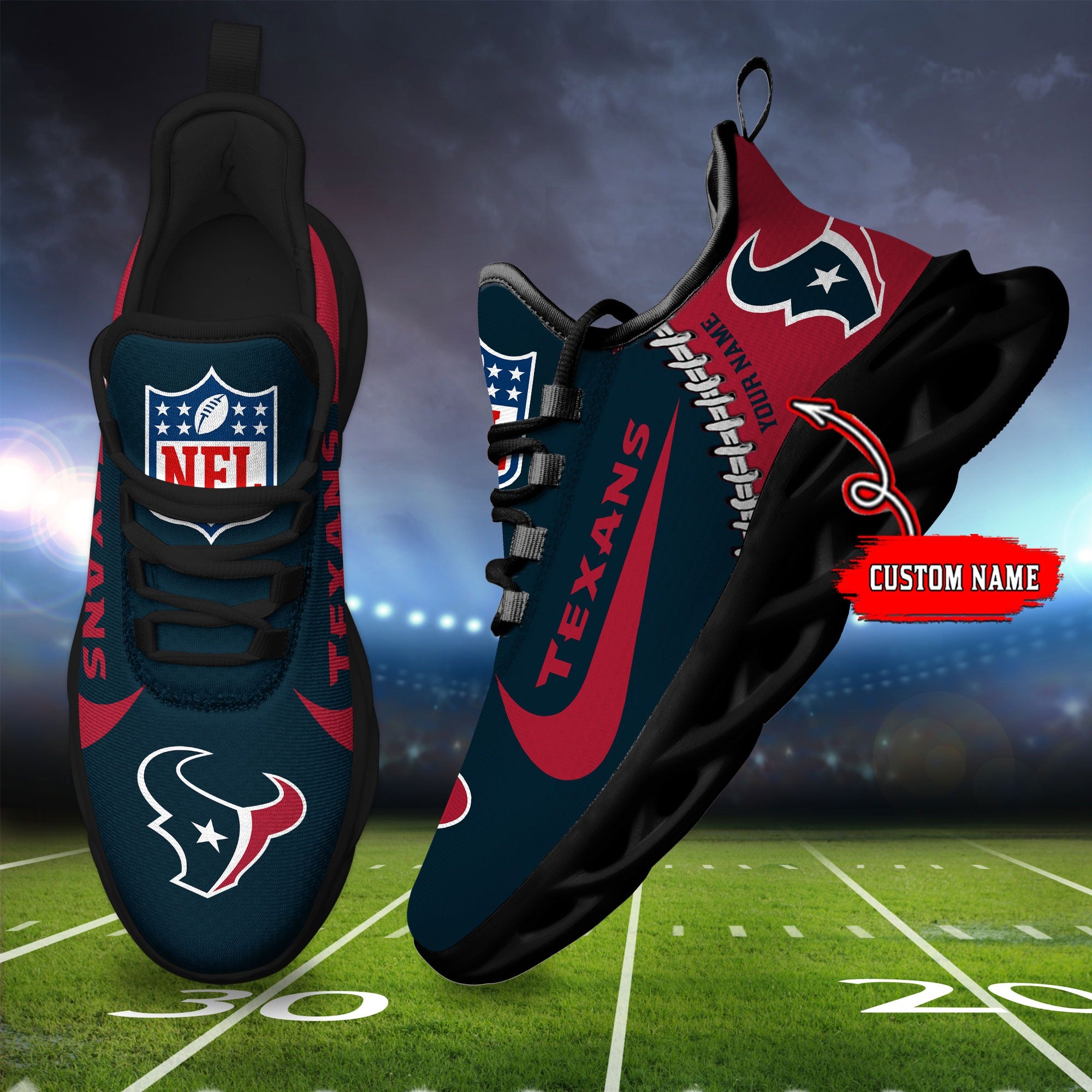 Personalized Houston Texans NFL Max Soul Shoes Sneakers for Men And Women – NFL Football Fan Shoes, Team Sneakers - Image 3
