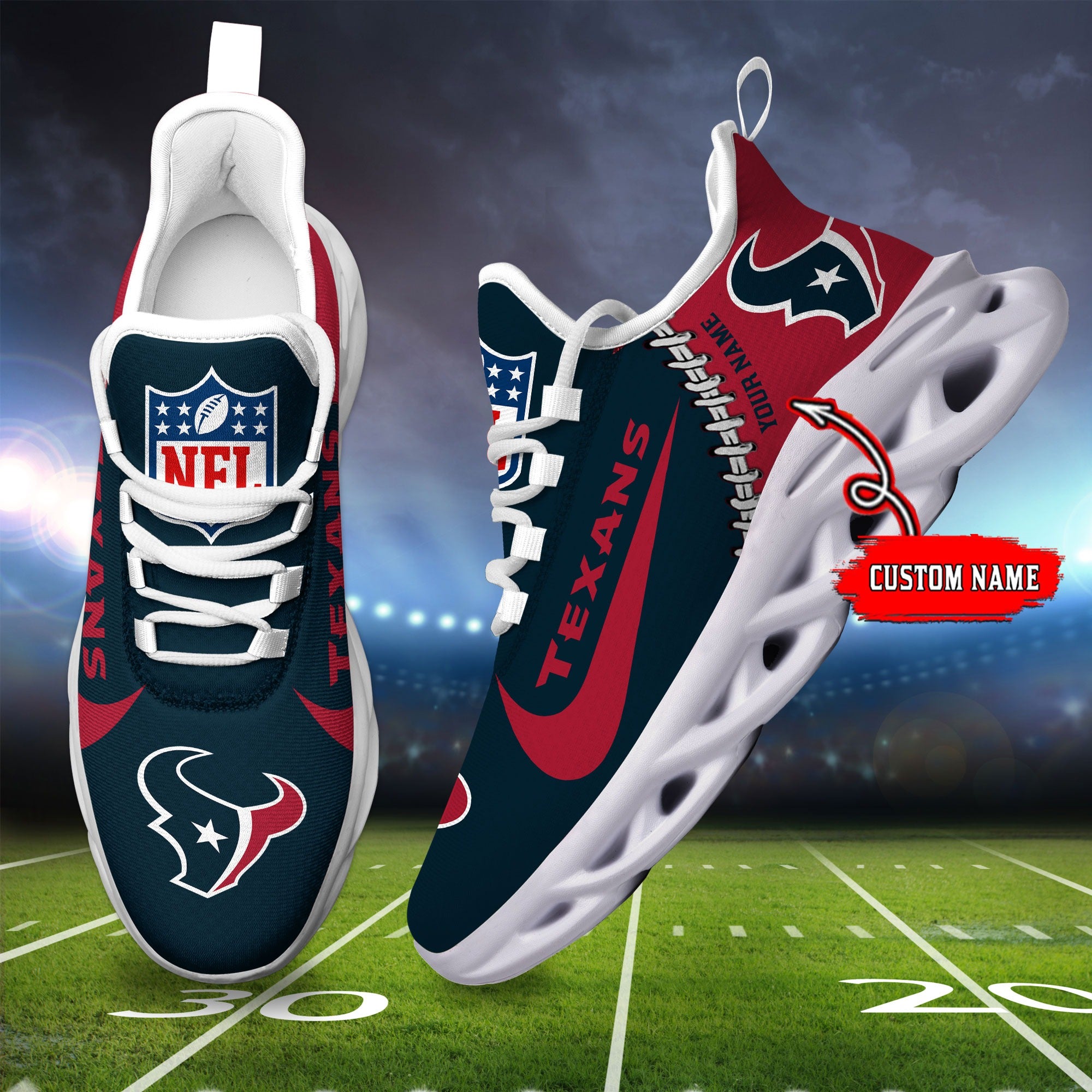 Personalized Houston Texans NFL Max Soul Shoes Sneakers for Men And Women – NFL Football Fan Shoes, Team Sneakers - Image 4