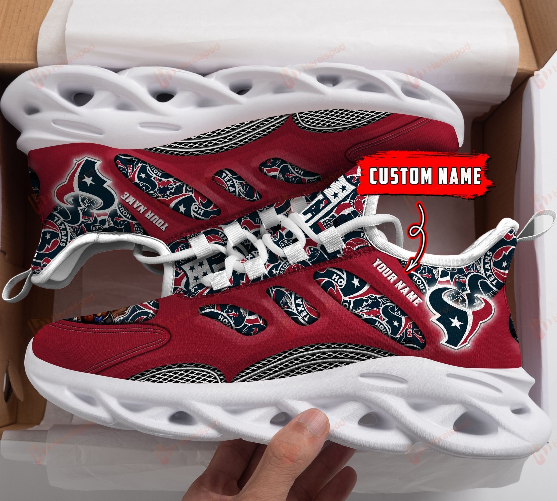 Personalized Houston Texans NFL Max Soul Shoes Sneakers for Men And Women – NFL Football Fan Shoes, Team Sneakers