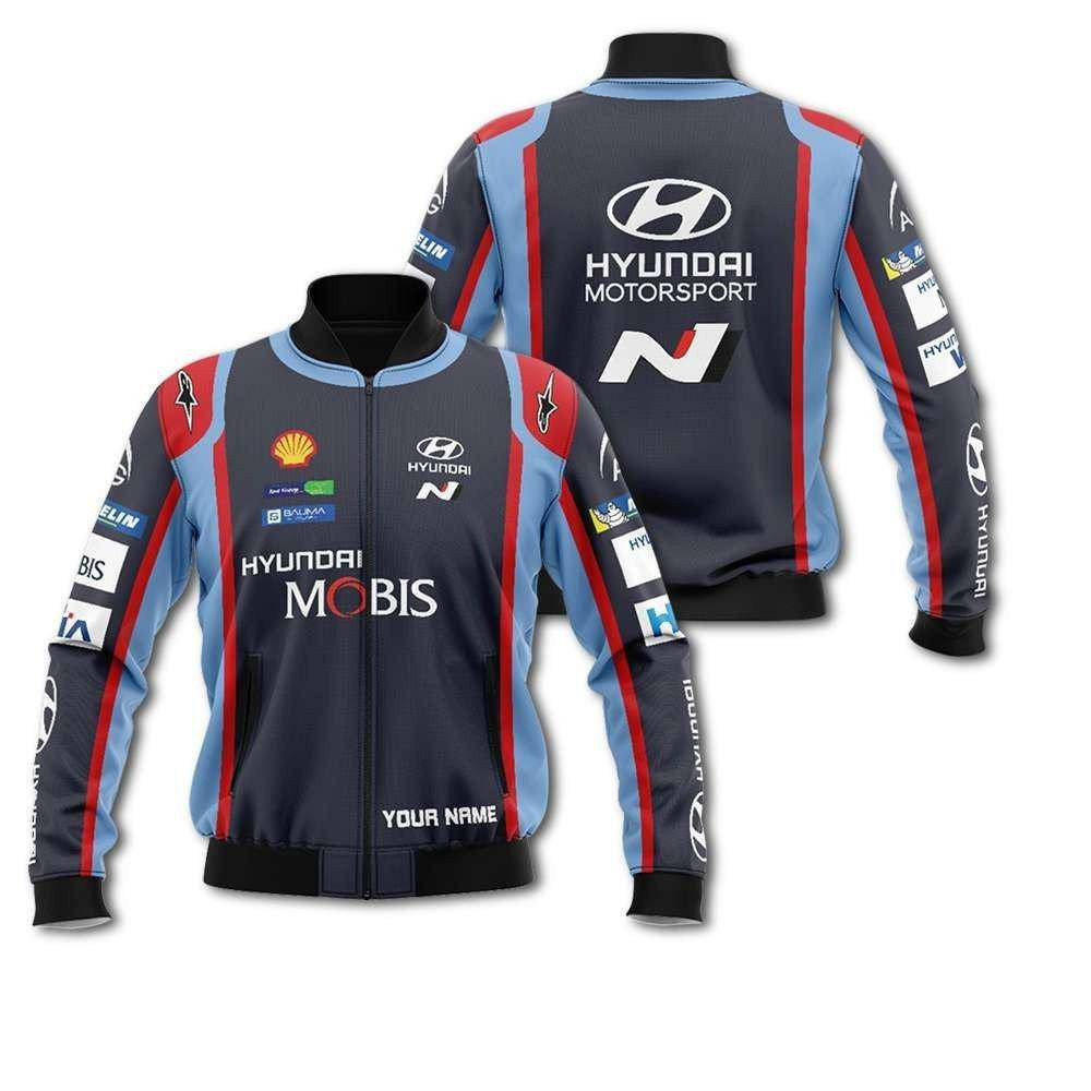 Personalized Hyundai Motorsport Mobis Racing Bomber Jacket | Automotive Jacket for Men & Women | Car Fan Gift