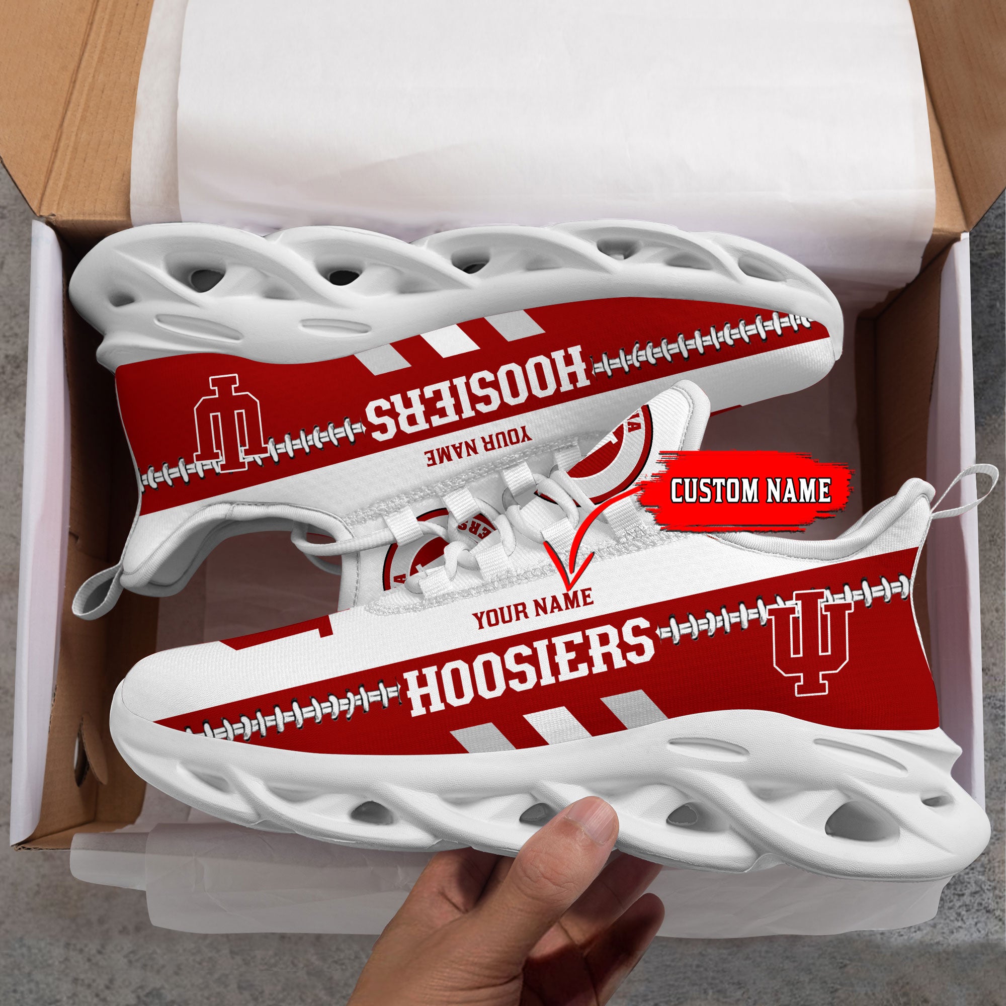 Personalized Indiana Hoosiers Max Soul Shoes Sneakers for Men And Women – Motorcycle Shoes, Motorsport Shoes - Image 3
