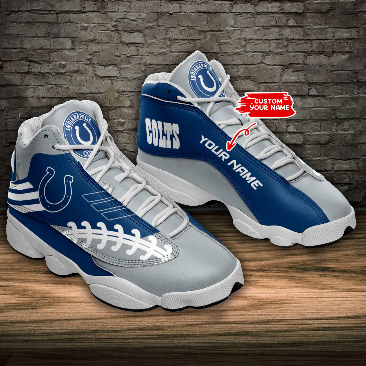 Personalized Indianapolis Colts NFL JD13 Sneakers Shoes for Men & Women | Custom Fan Gift
