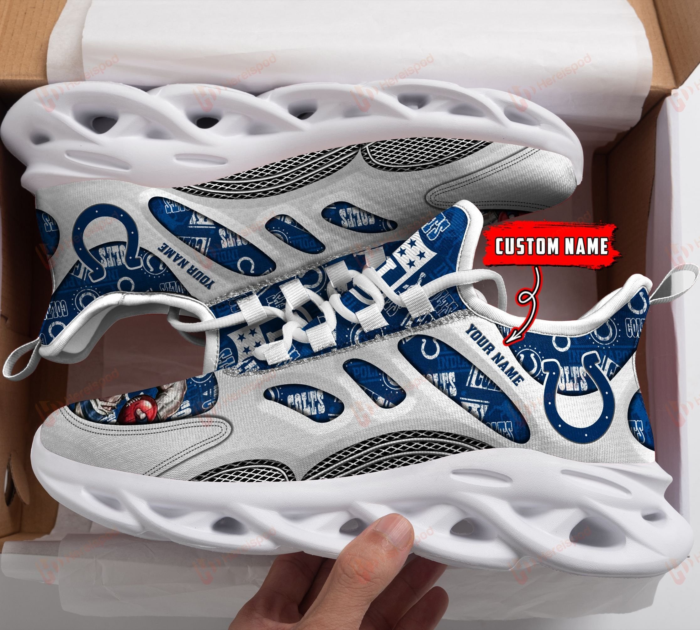 Personalized Indianapolis Colts NFL Max Soul Shoes Sneakers for Men And Women – NFL Football Fan Shoes, Team Sneakers