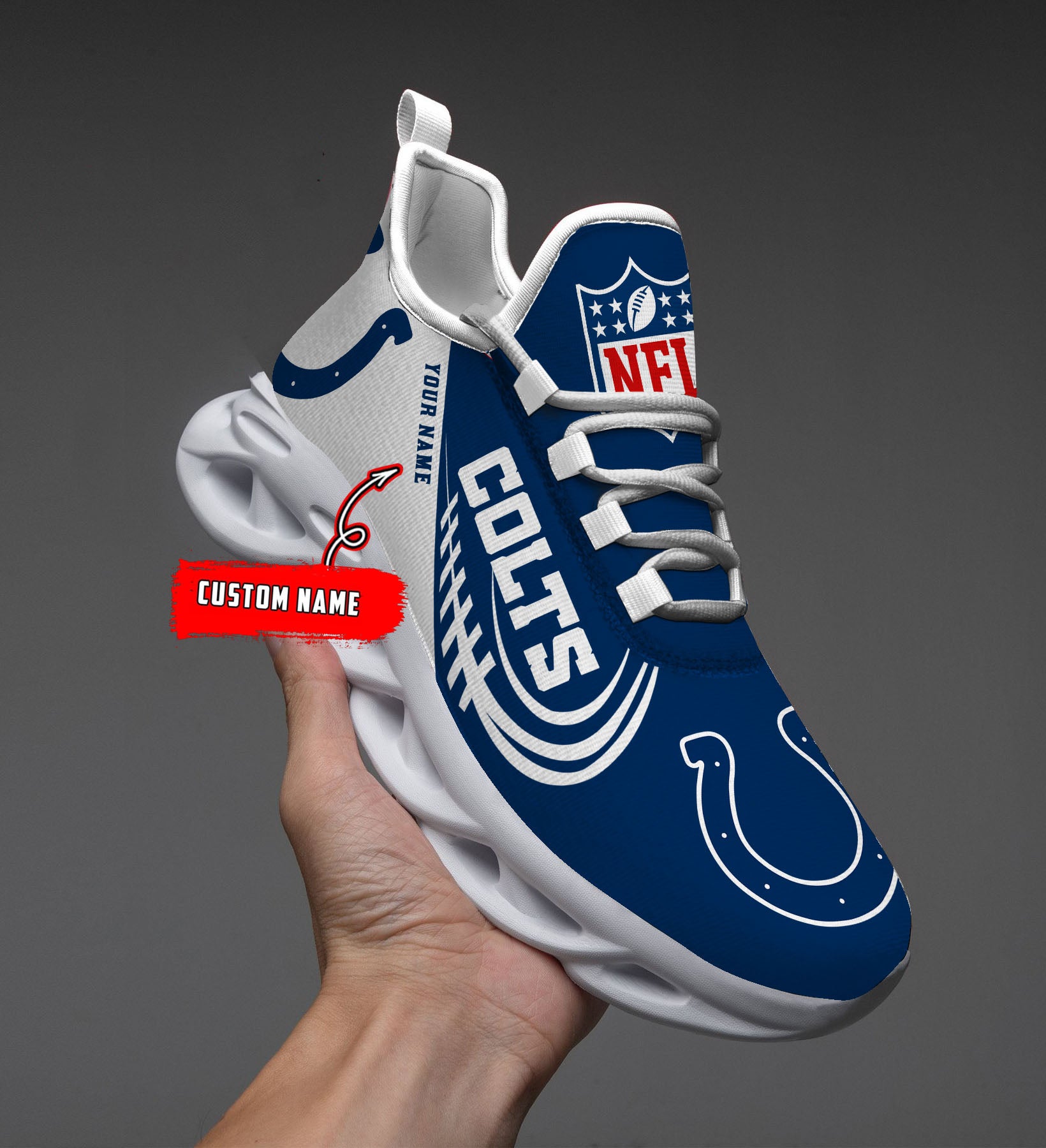 Personalized Indianapolis Colts NFL Max Soul Shoes Sneakers for Men And Women – NFL Football Fan Shoes, Team Sneakers