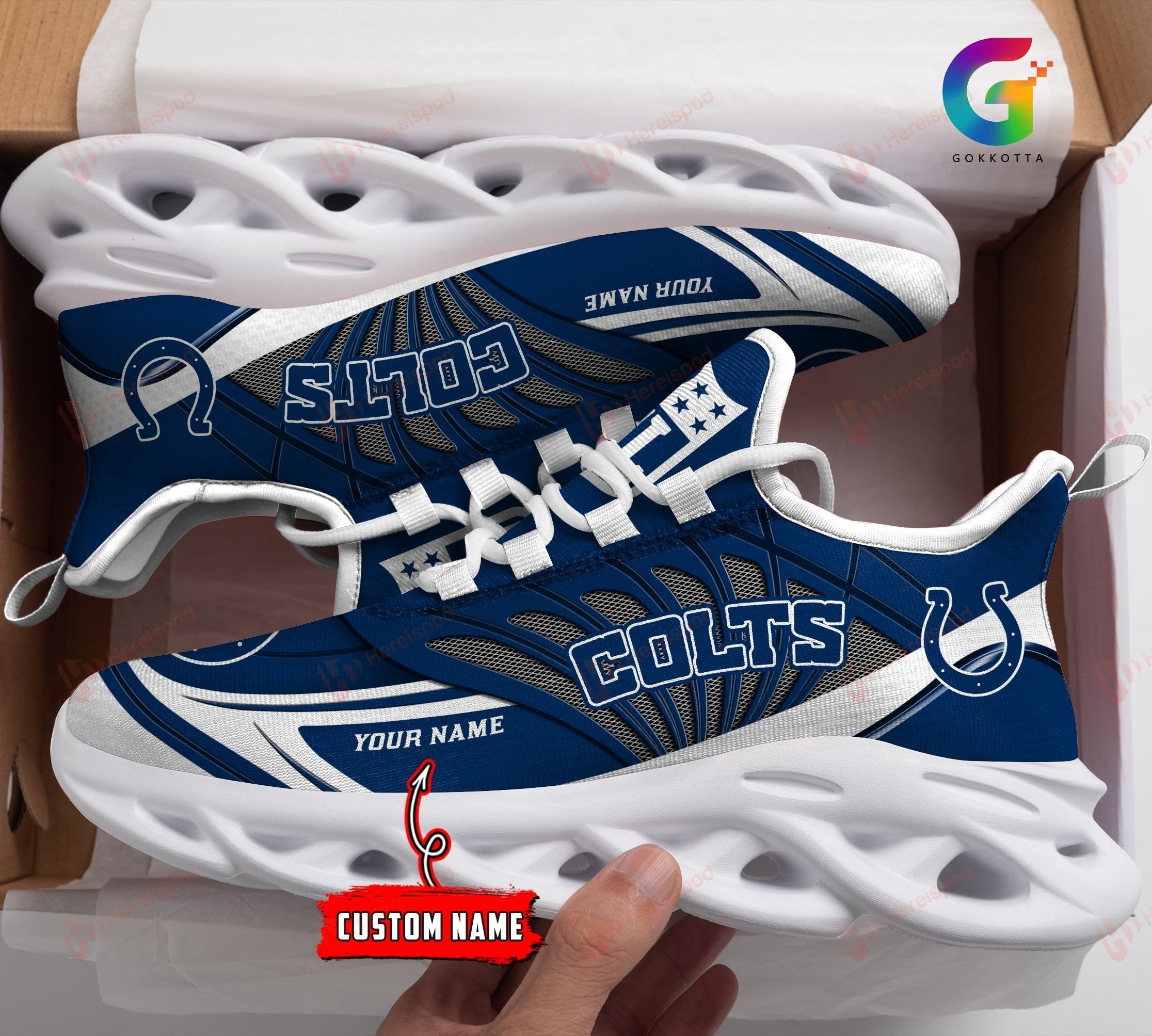 Personalized Indianapolis Colts NFL Max Soul Shoes Sneakers for Men And Women – NFL Football Fan Shoes, Team Sneakers