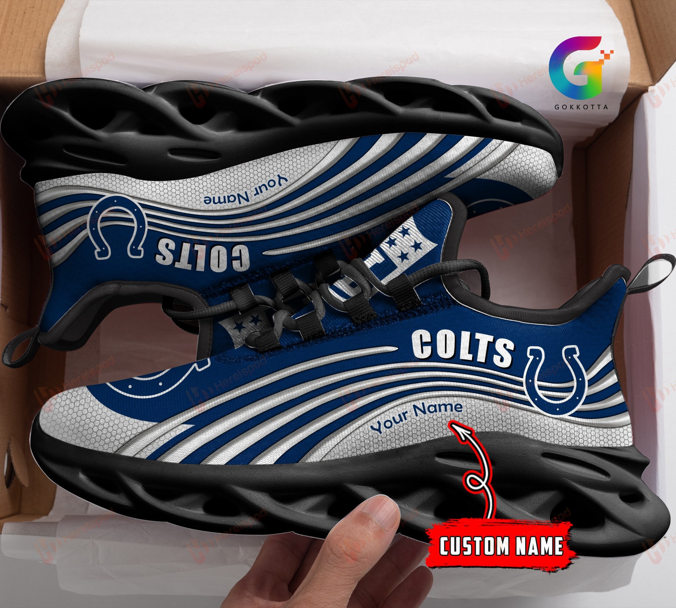 Personalized Indianapolis Colts NFL Max Soul Shoes Sneakers for Men And Women – NFL Football Fan Shoes, Team Sneakers
