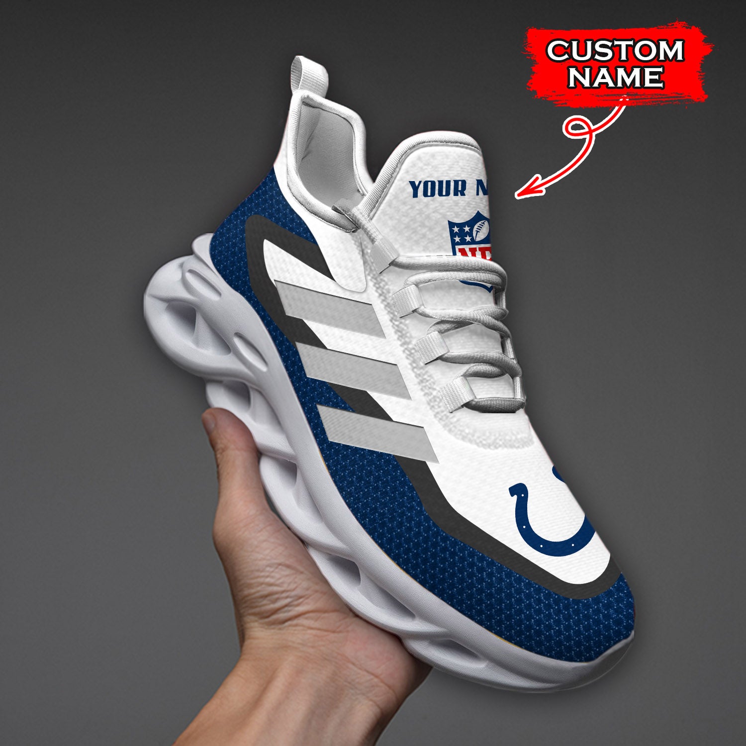 Personalized Indianapolis Colts NFL Max Soul Shoes Sneakers for Men And Women – NFL Football Fan Shoes, Team Sneakers
