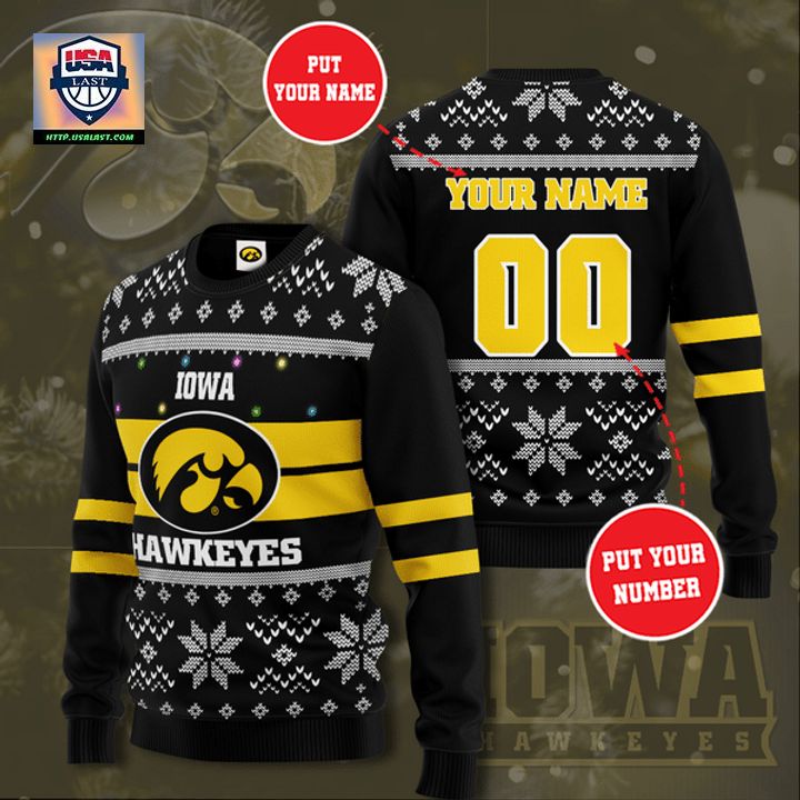 Personalized Iowa Hawkeyes Christmas Sweater