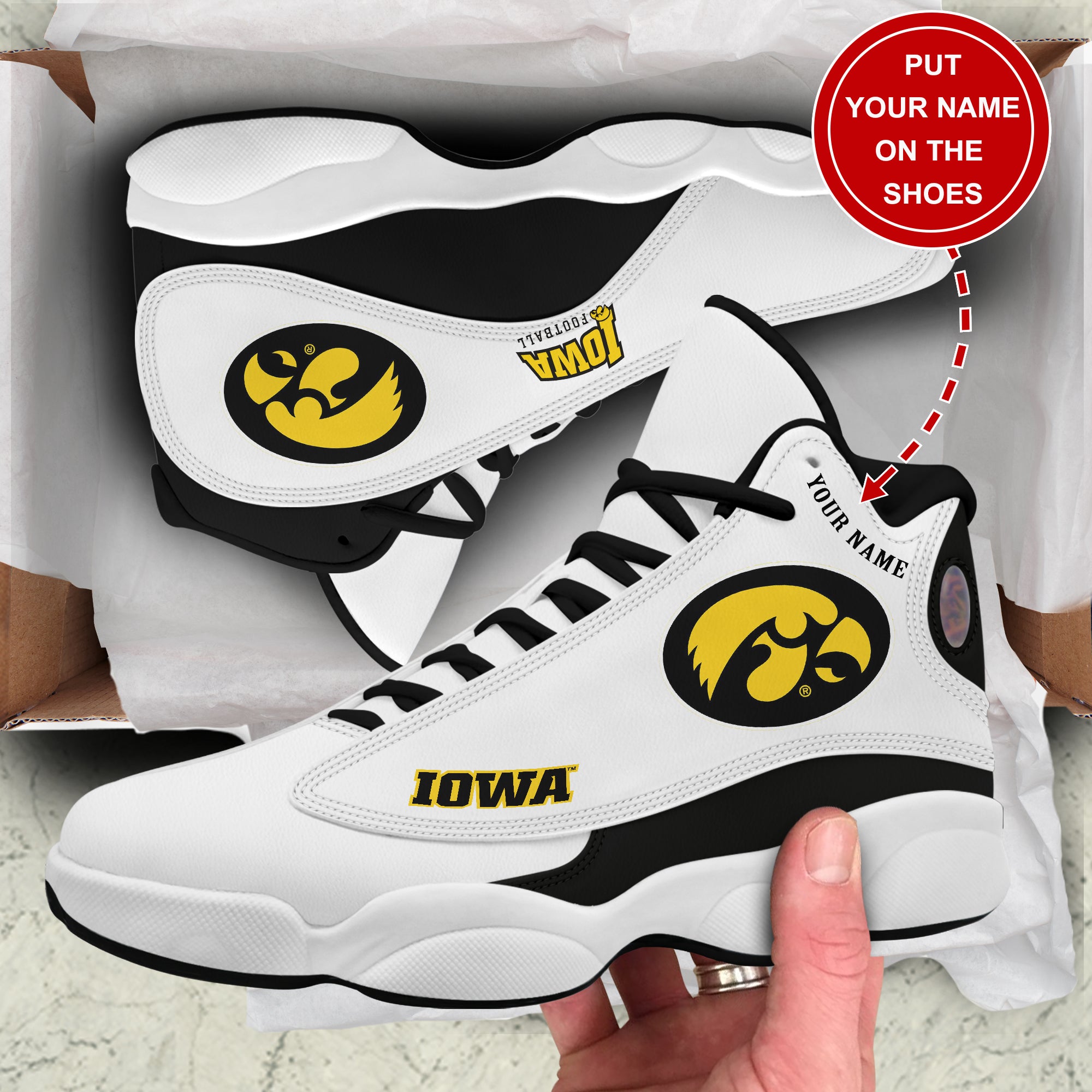 Personalized Iowa Hawkeyes JD13 Sneakers Shoes for Men & Women | Custom Fan Gift