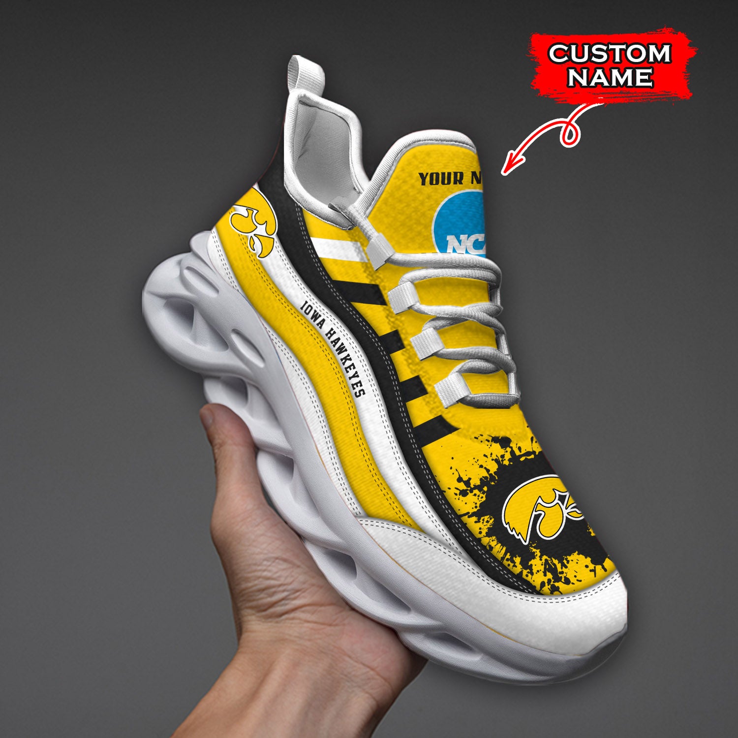 Personalized Iowa Hawkeyes NCAA Max Soul Shoes Sneakers for Men And Women – NCAA Fan Shoes, Team Sneakers