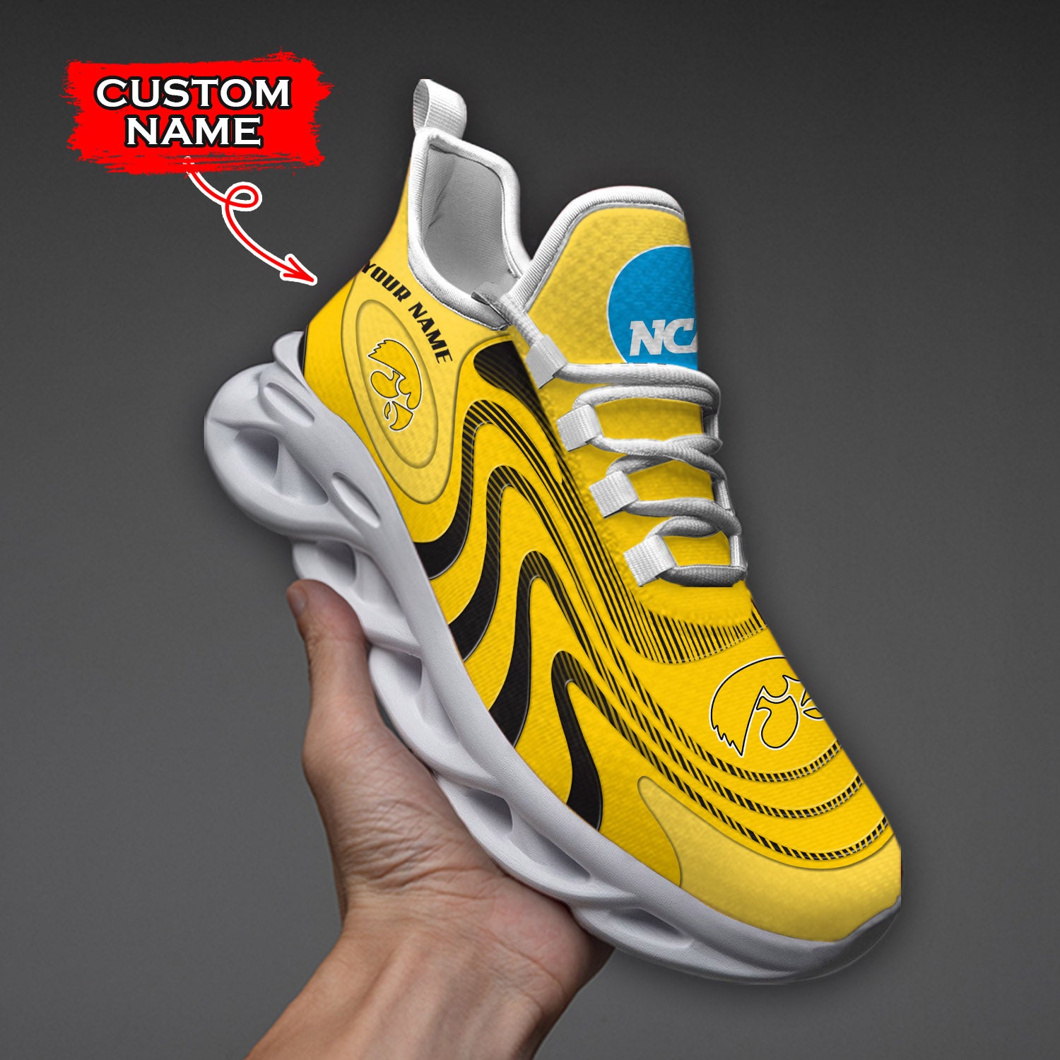 Personalized Iowa Hawkeyes NCAA Max Soul Shoes Sneakers for Men And Women – NCAA Fan Shoes, Team Sneakers