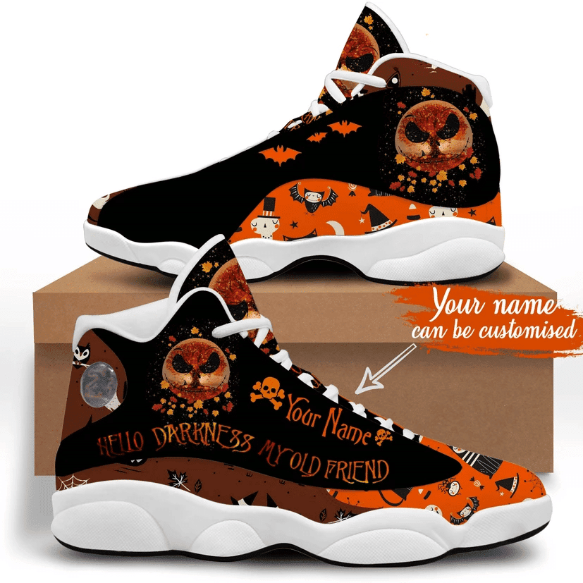 Personalized Jack Skellington Nightmare Before Christmas Hello Darkness My Old Friend Jd13 Sneaker Shoes